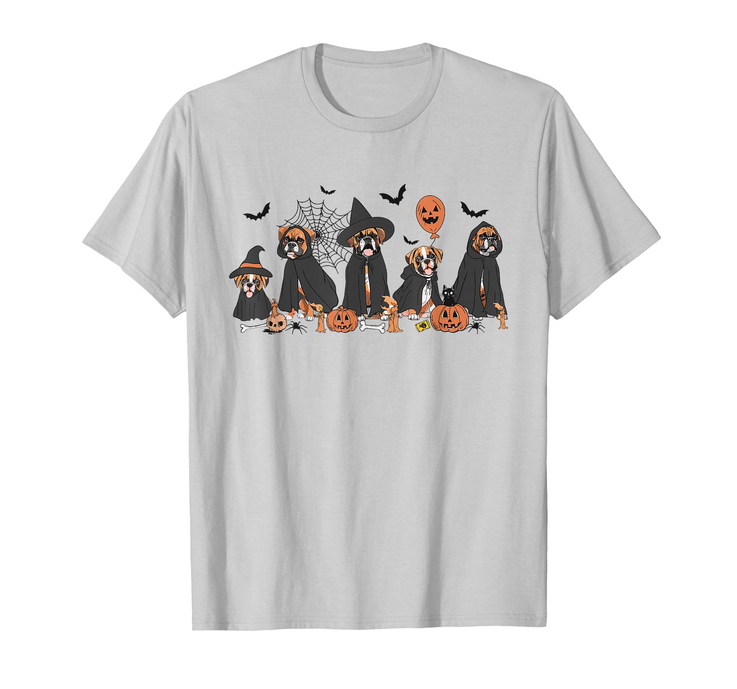 Five Witch Boxer Dog Halloween Boxer Dog Spooky Season Women T-Shirt