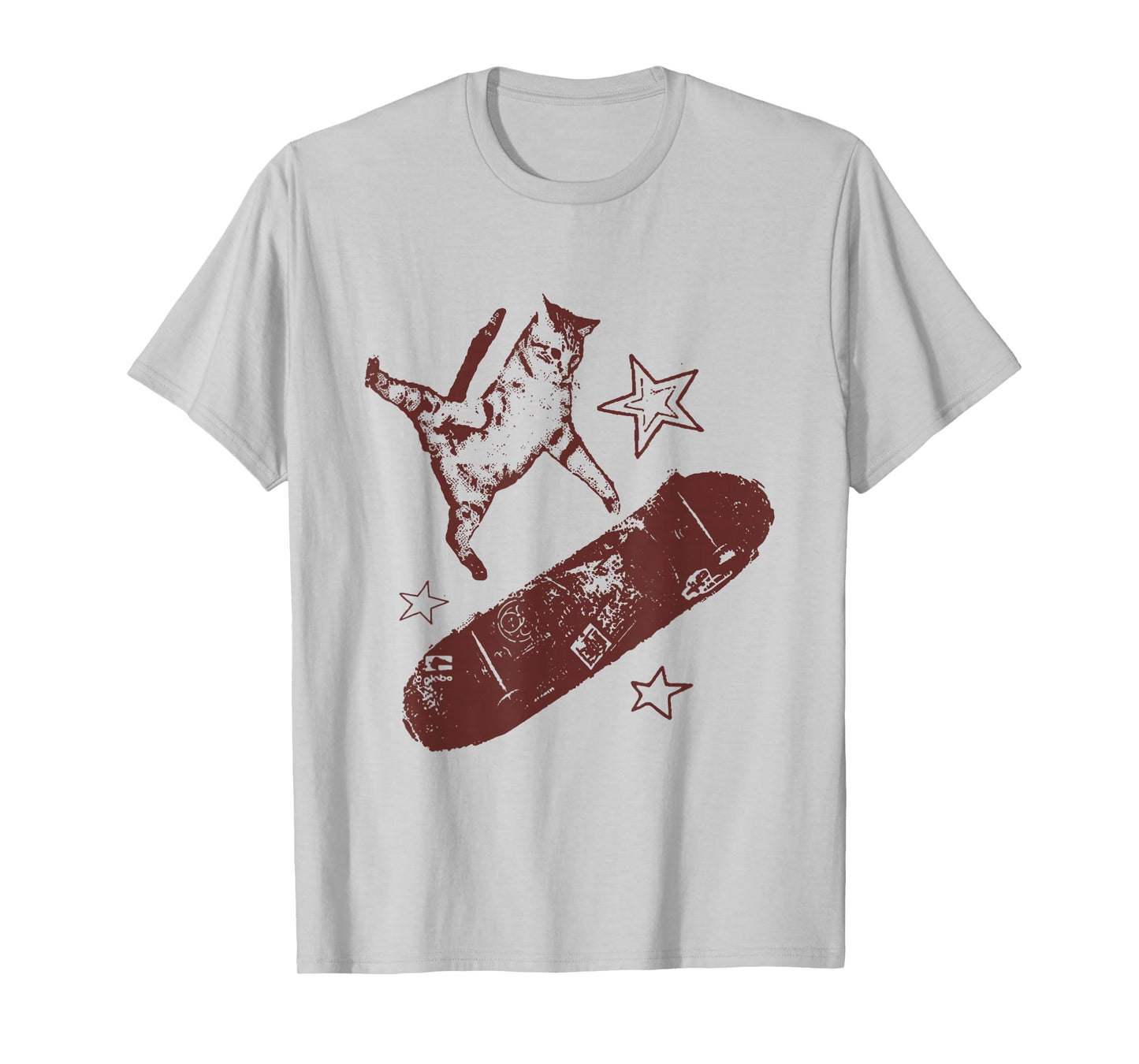Funny Skateboard Cat Y2k Grunge Vintage Cat Meme Aesthetic T-Shirt