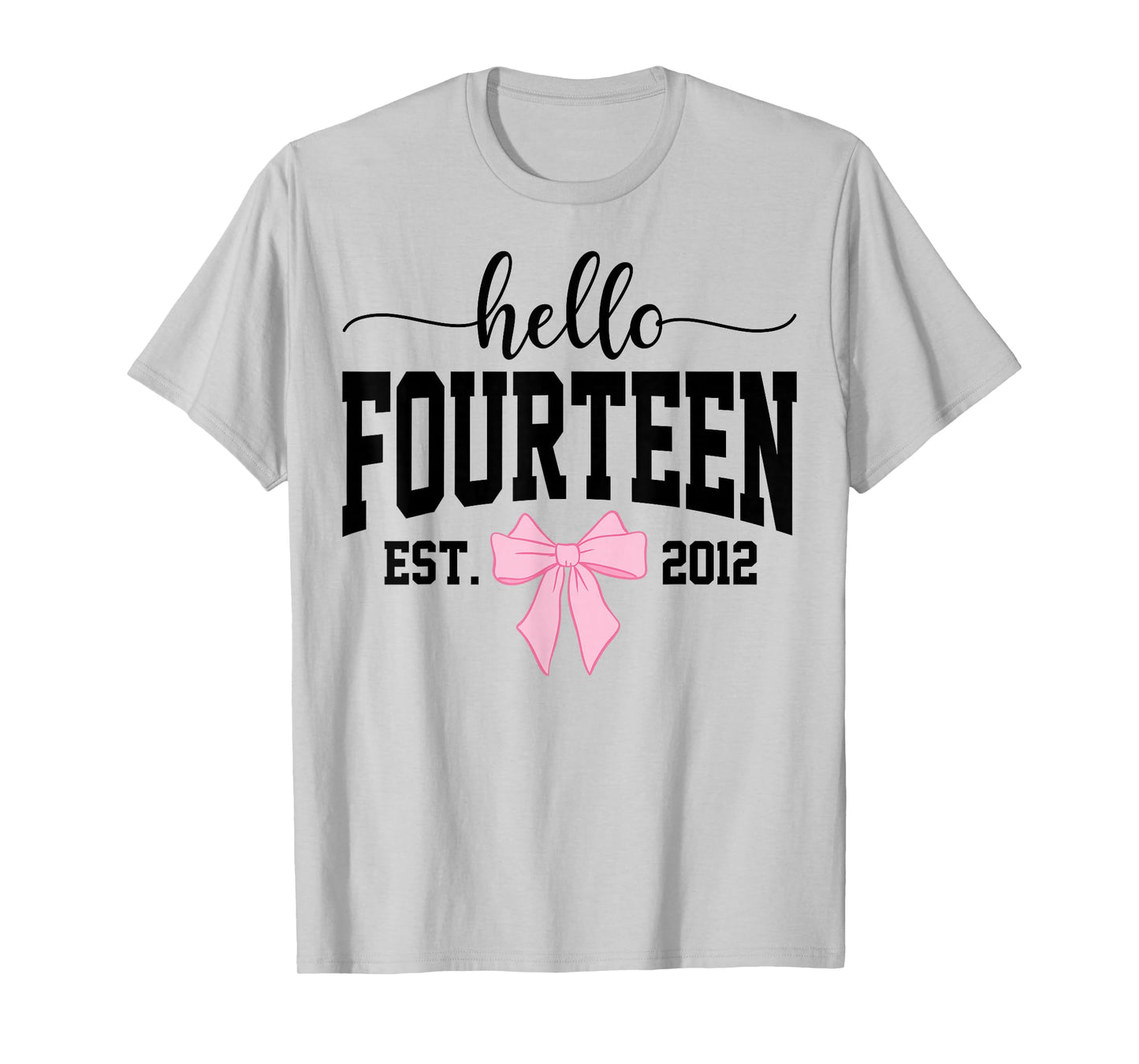 Hello Fourteen Est 2012 Coquette Bow 14th Birthday Girl T-Shirt
