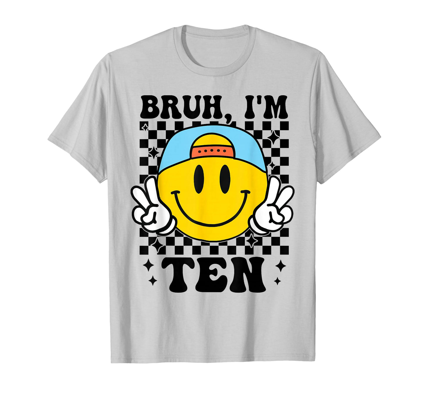 Bruh I'm Ten 10 10th Birthday Groovy Boys Girls 10 Years Old T-Shirt