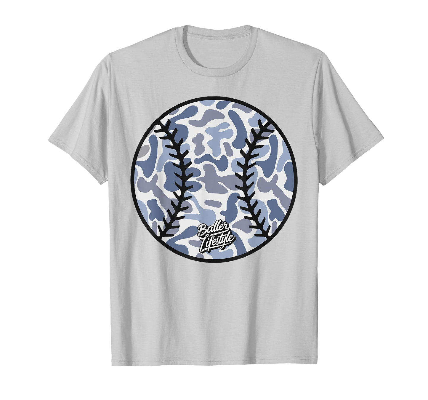 Camo Ball Baseball Lifestyle Men Boy Youth Game Day T-Shirt