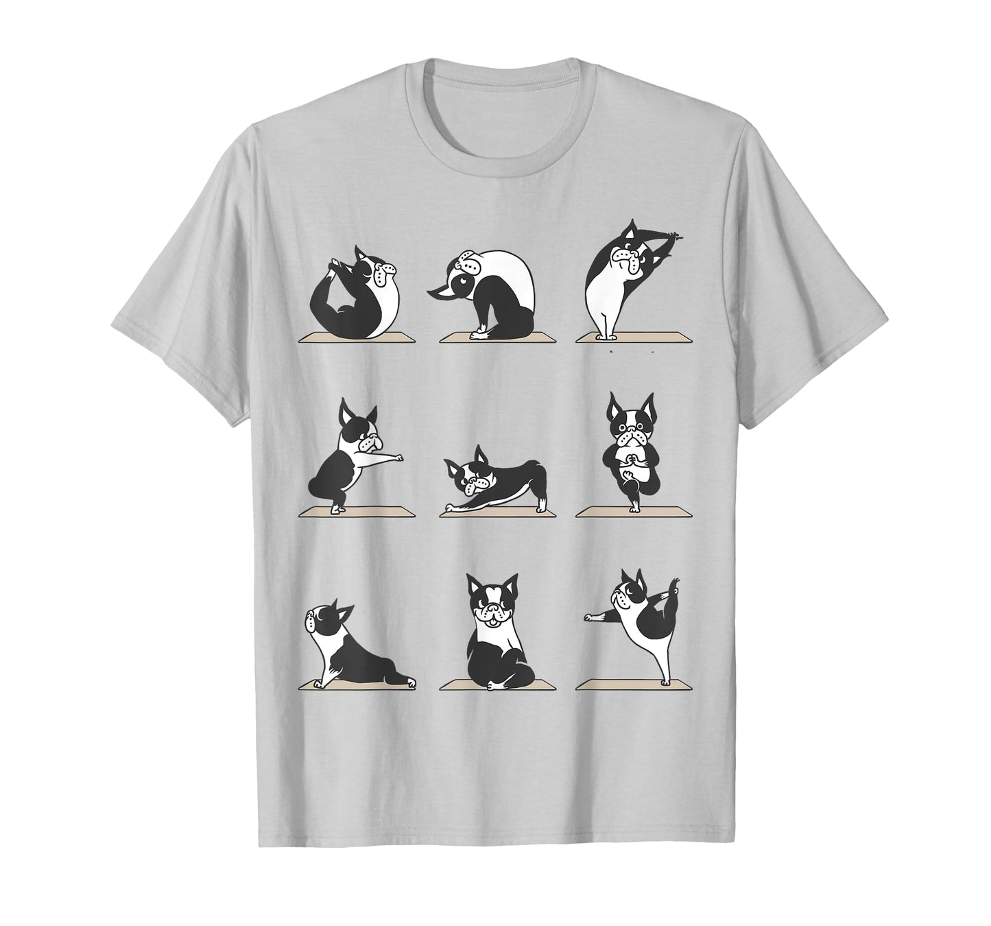 Boston Terriers Yoga Asana Pose Meditation Funny T-Shirt T-Shirt