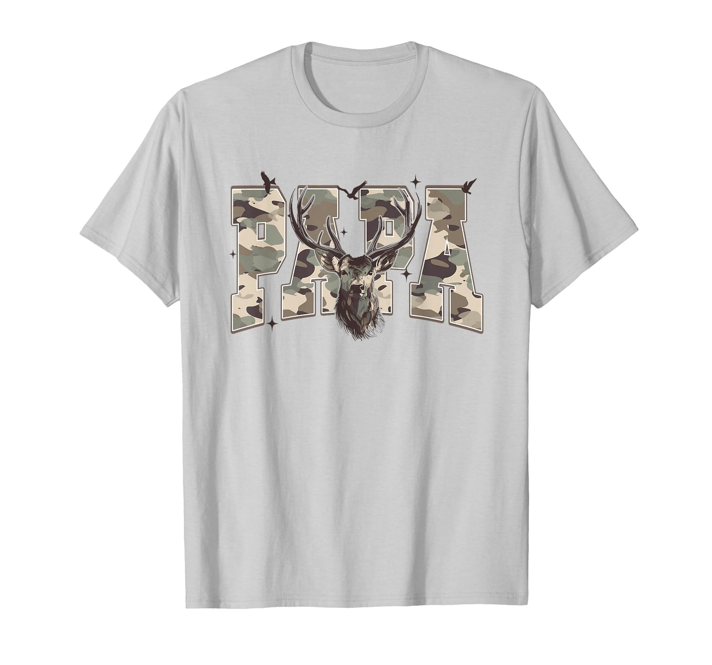 Old School Camo Papa Hunting, Camouflage Deer Father's Day T-Shirt