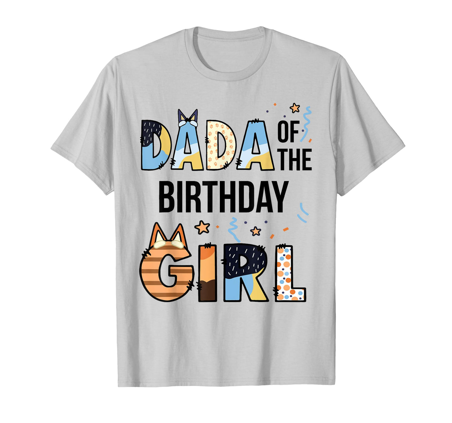 Dada Of The Birthday Girl Party Blue Dog Lover Matching T-Shirt