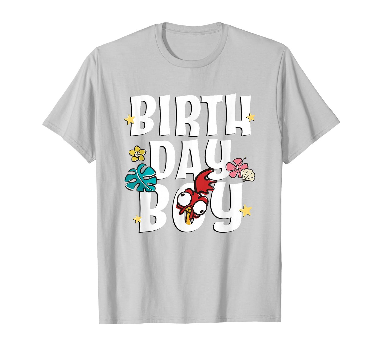Disney Moana Birthday Boy Cute Hei Hei Big Chest Text Logo T-Shirt