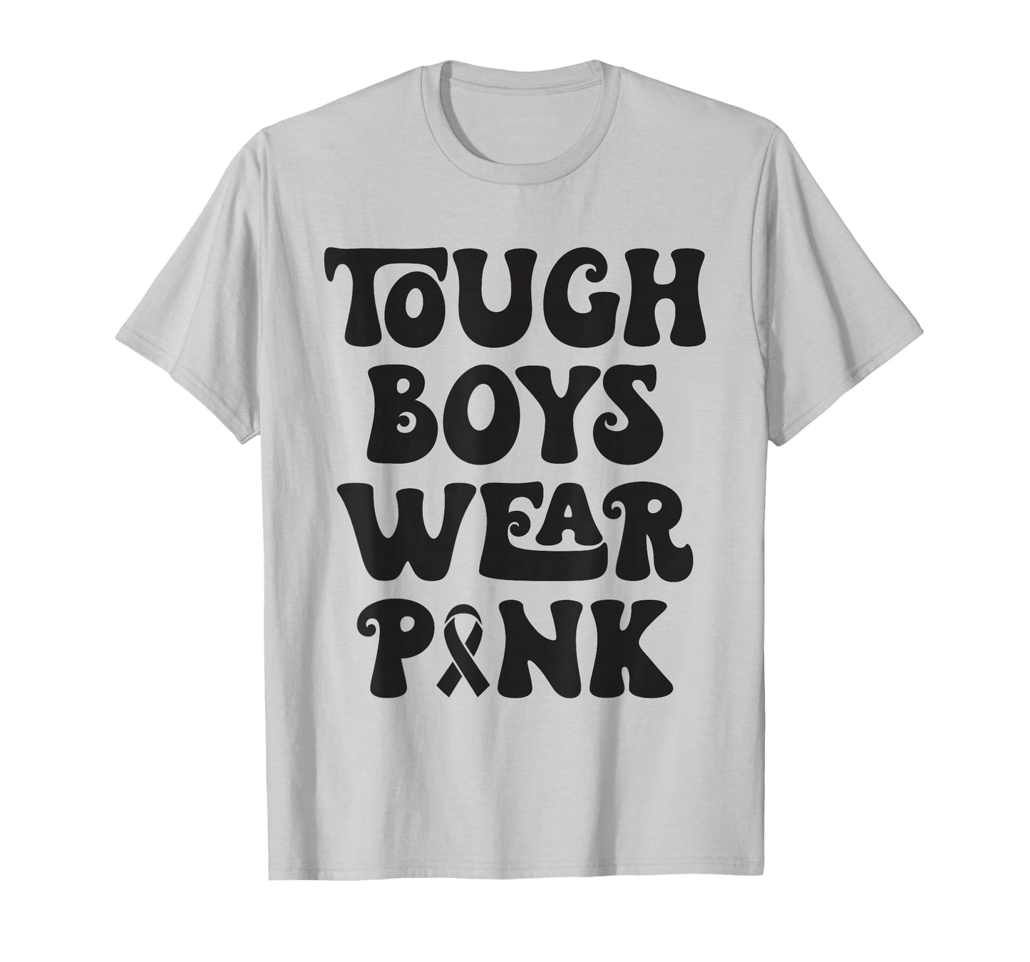 Tough Boys Wear Pink Funny Breast Cancer Awareness Men Kids T-Shirt