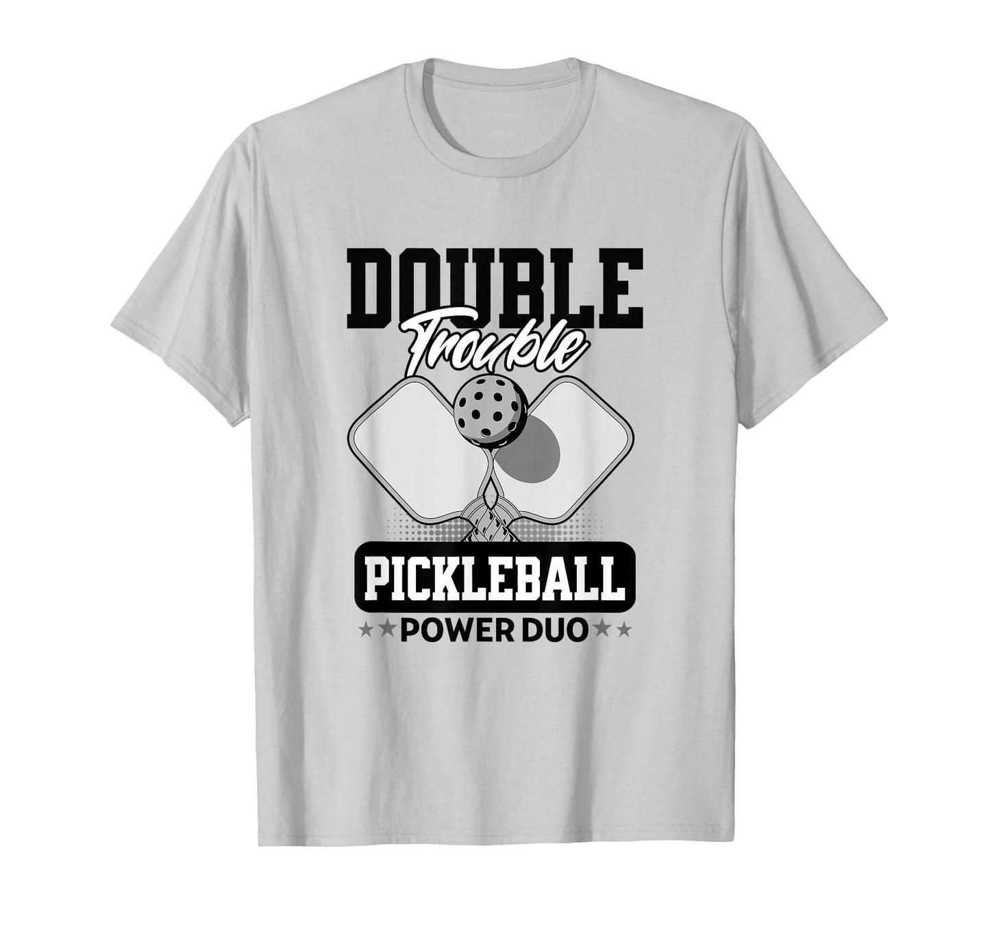 Pickleball Doubles Trouble Tournament Matching T-Shirt