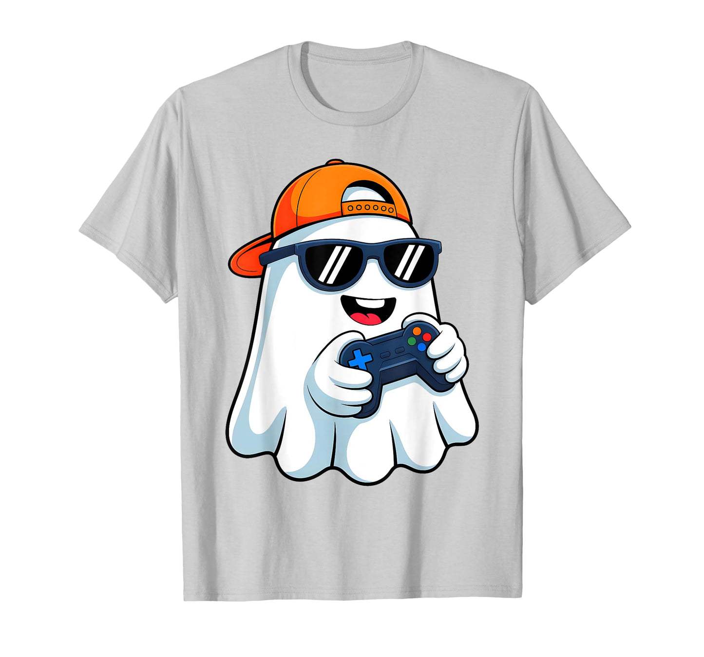 Funny Ghost Playing Video Game Halloween Gaming Boys Men T-Shirt