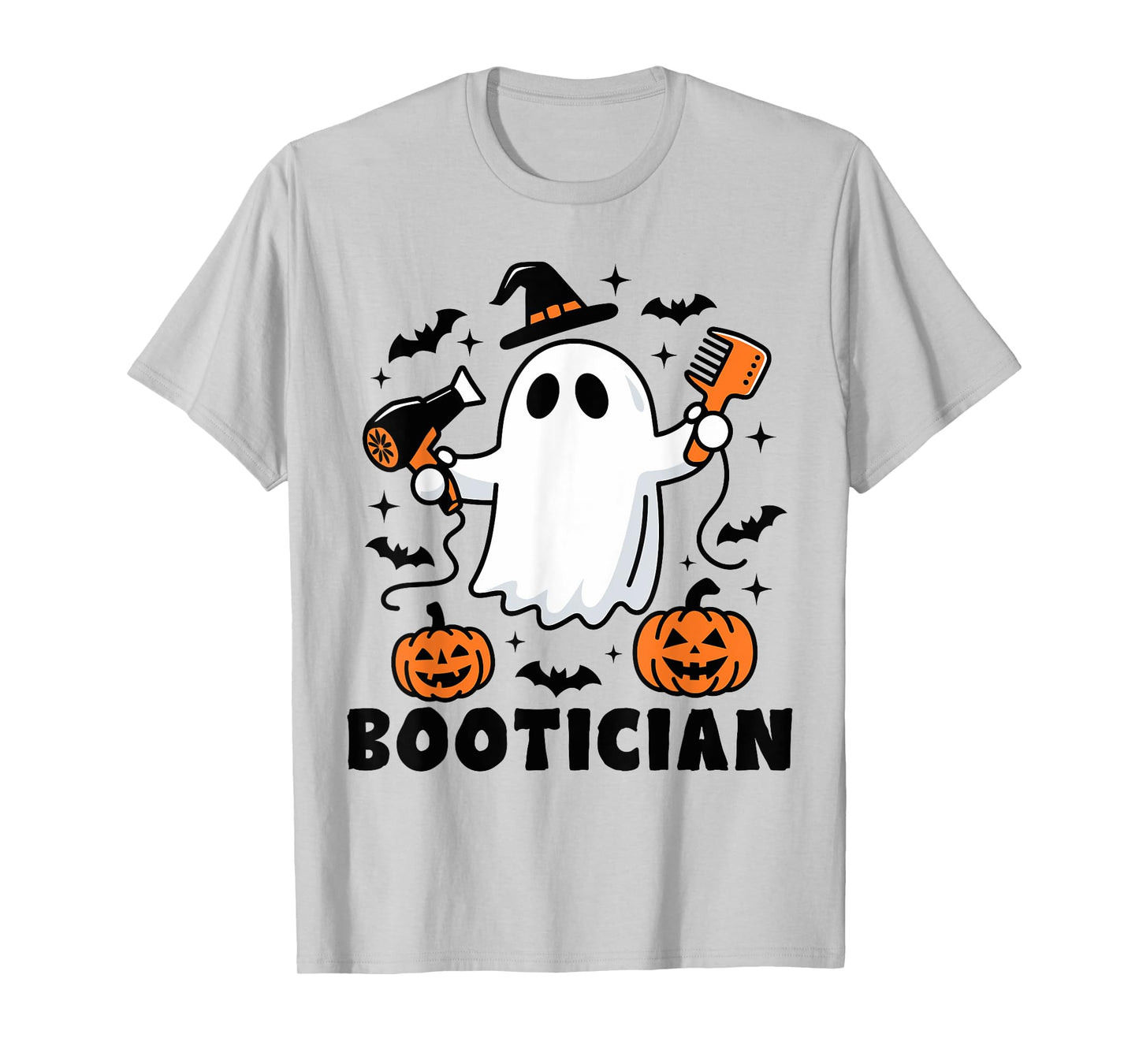 Bootician Funny Beautician Halloween Ghost Hair Stylist T-Shirt