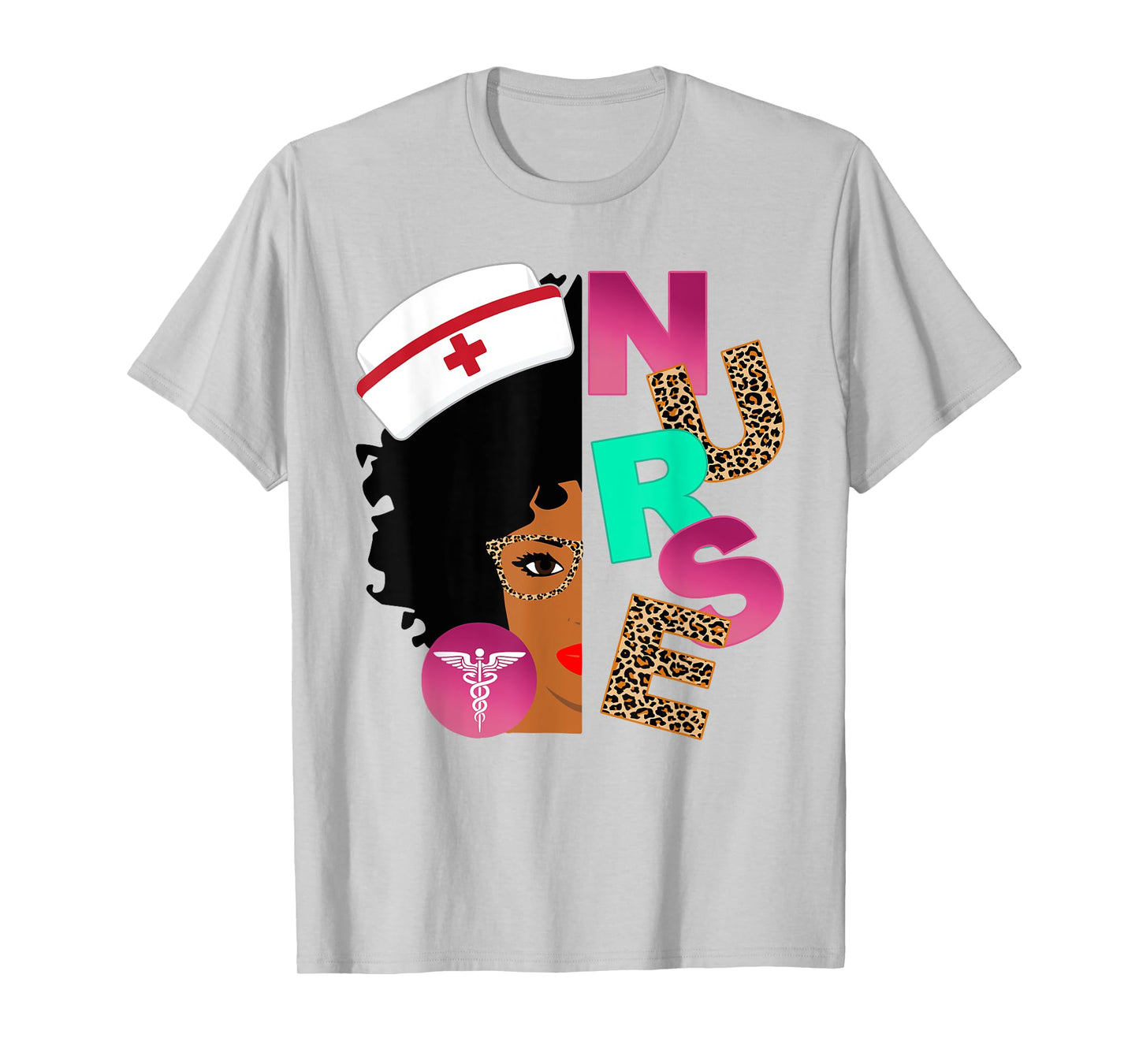 Black Strong Nurse Afro Love Melanin African American Women T-Shirt