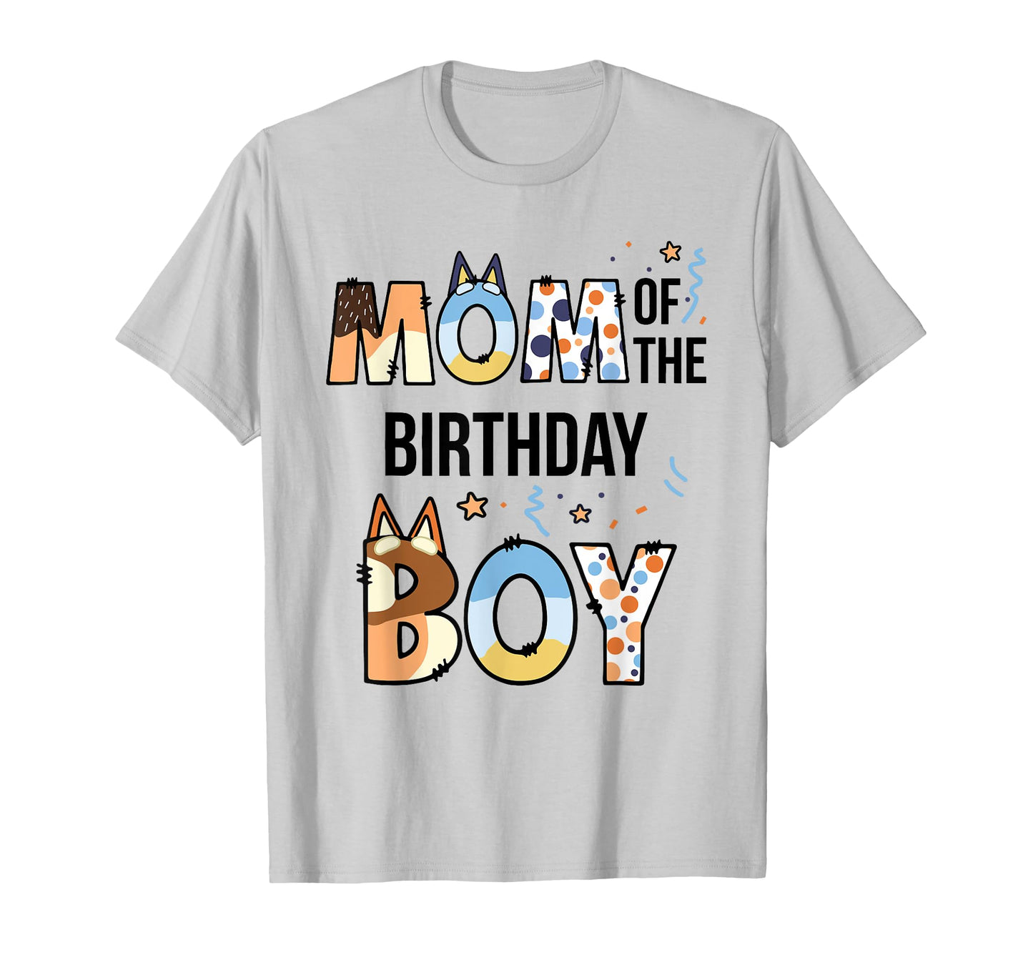 Mom Of The Birthday Boy Party Blue Dog Lover Matching T-Shirt