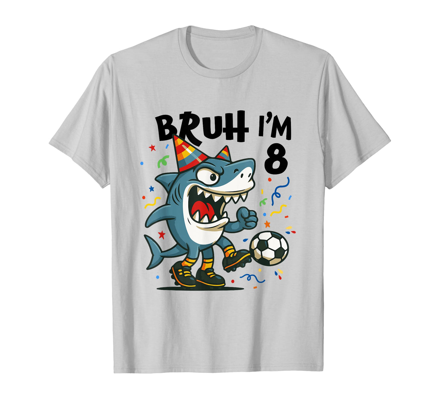 Tralalero Tralala Italian Brainrot Boy Soccer 8th Birthday T-Shirt