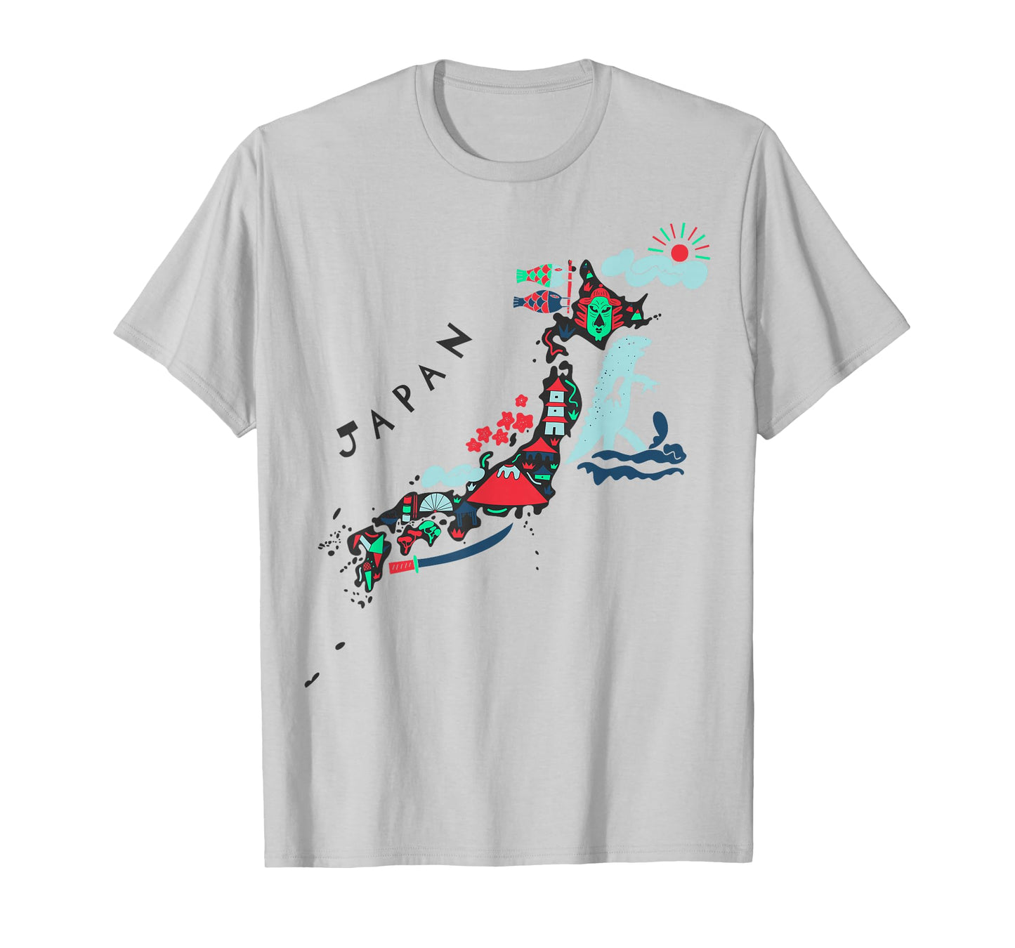 Travel Asia Japan Map Tokyo Japanese Vacation Souvenir Tee T-Shirt