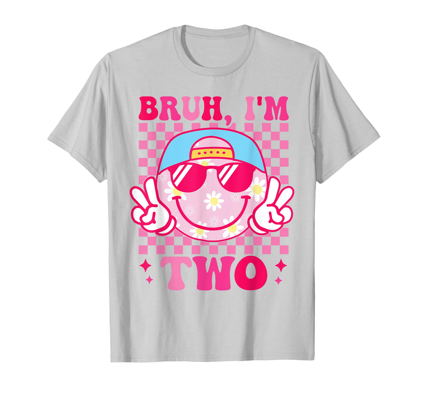 Bruh I'm Two 2 2nd Birthday Groovy Girls 2 Years Old T-Shirt