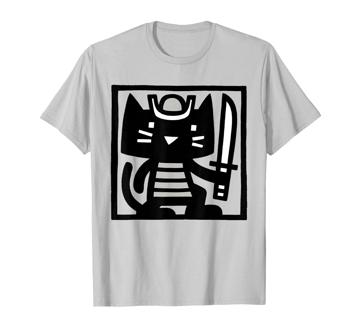 Samurai Cat Illustration – Warrior Cat with Sword T-Shirt