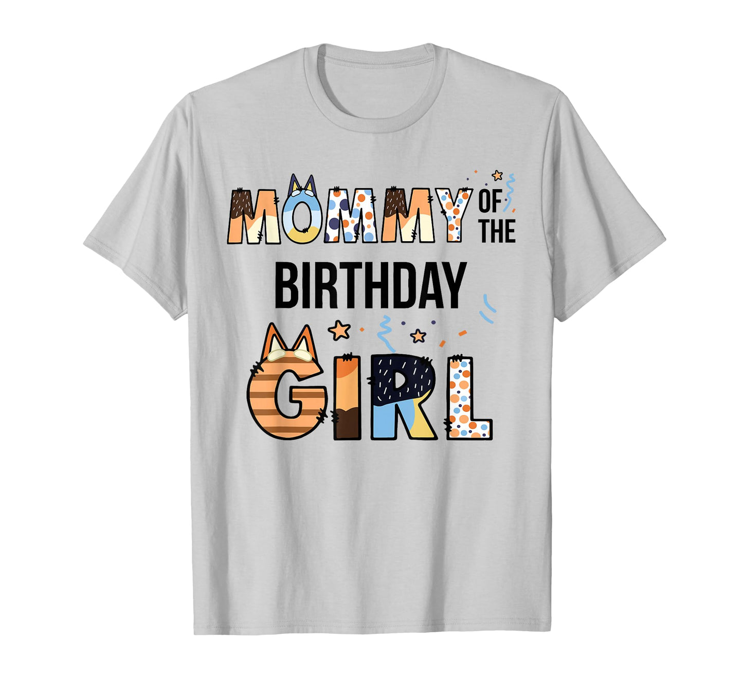 Mommy Of The Birthday Girl Party Blue Dog Lover Matching T-Shirt