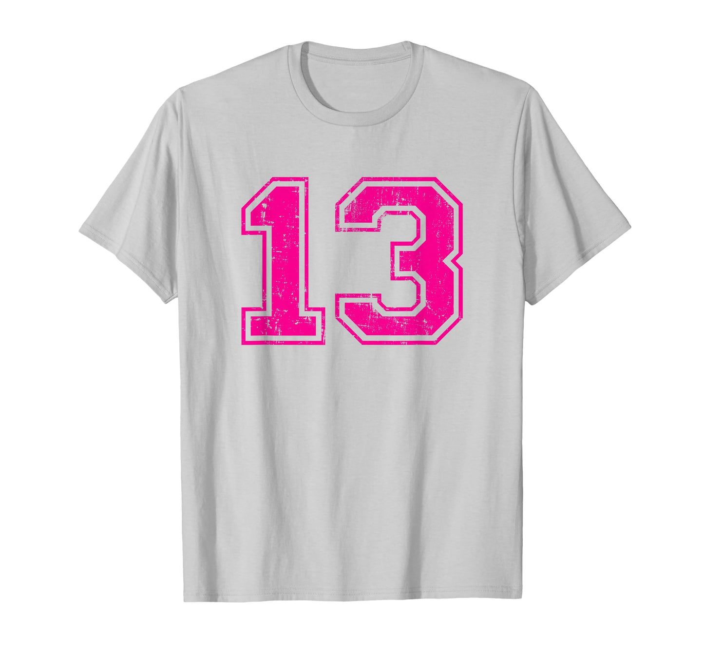 Number 13 Varsity Distressed Vintage Sport Team Player's T-Shirt