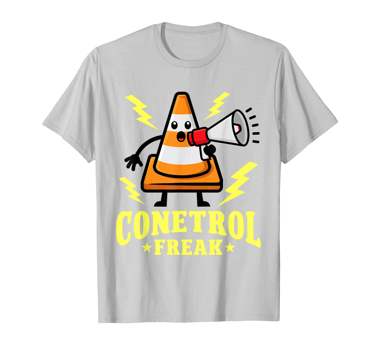 Funny Halloween Orange Traffic Cone Conetrol Freak T-Shirt