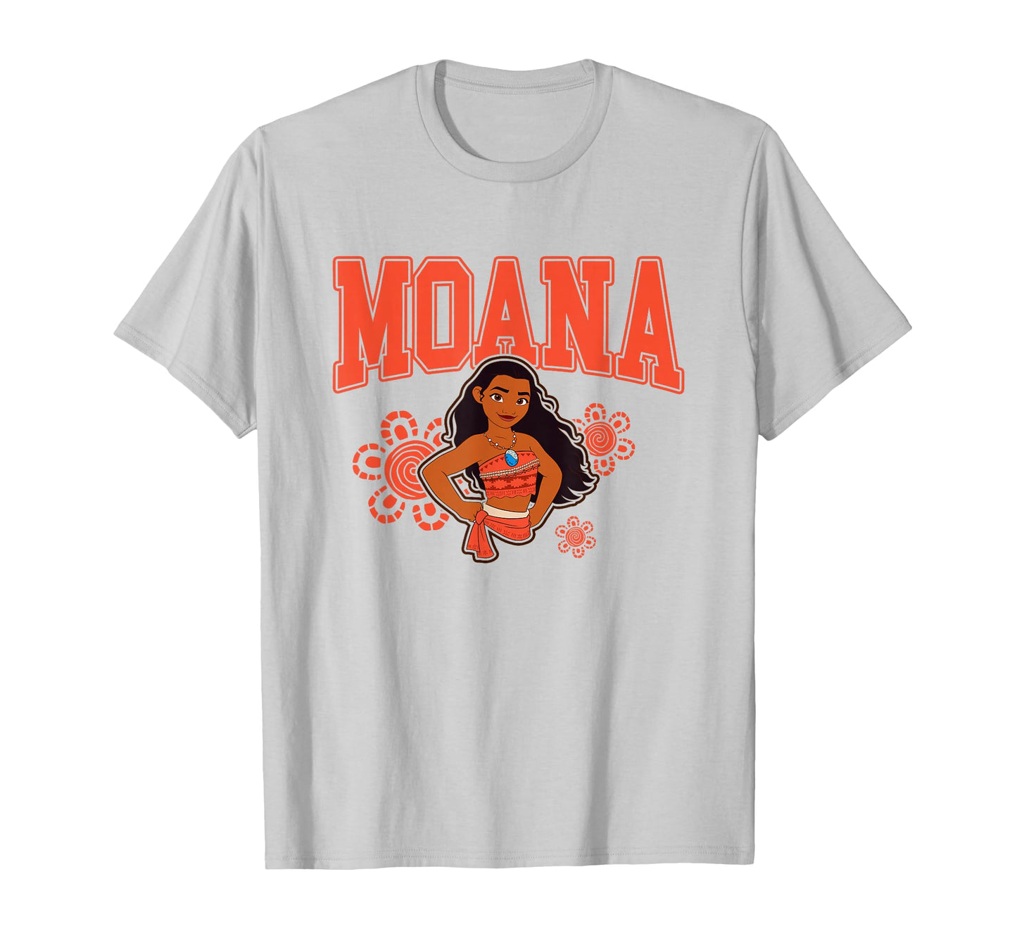 Disney Moana Brave Pose Big Chest Collegiate Chest Text Logo T-Shirt