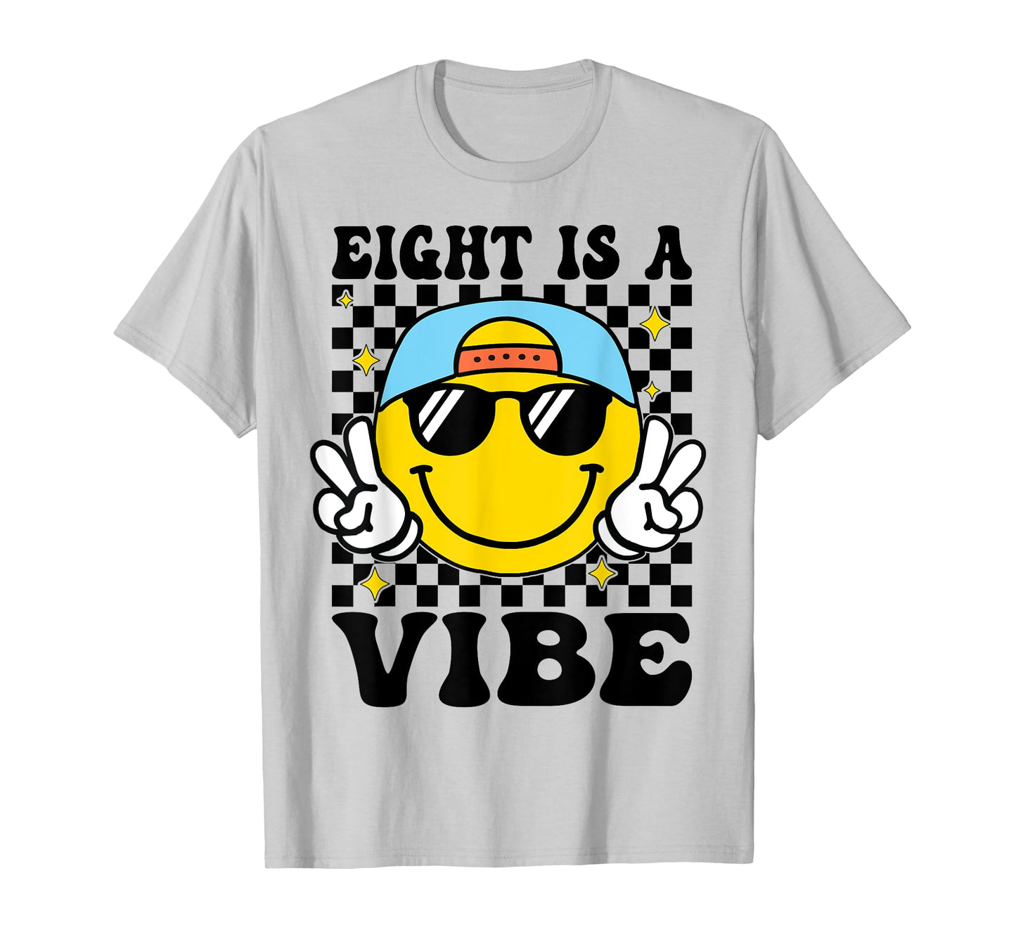 Eight Is A Vibe 8th Birthday Groovy Boys Girls 8 Years Old T-Shirt