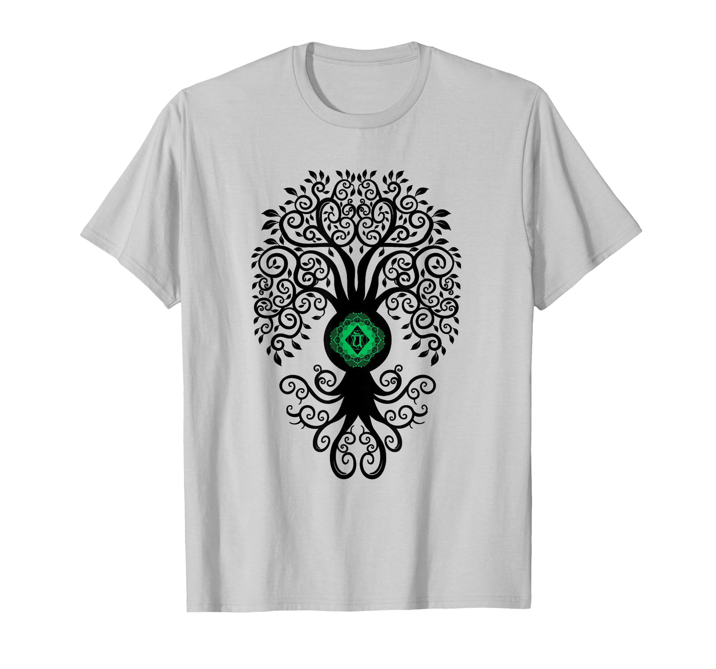 Bodhi Tree with Anahata Symbol Yoga Tshirt T-Shirt