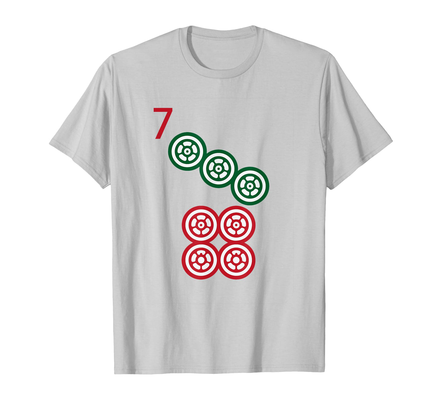 Chinese Mah Jong Dots Pinzu Seven Tile Mahjong Costume T-Shirt
