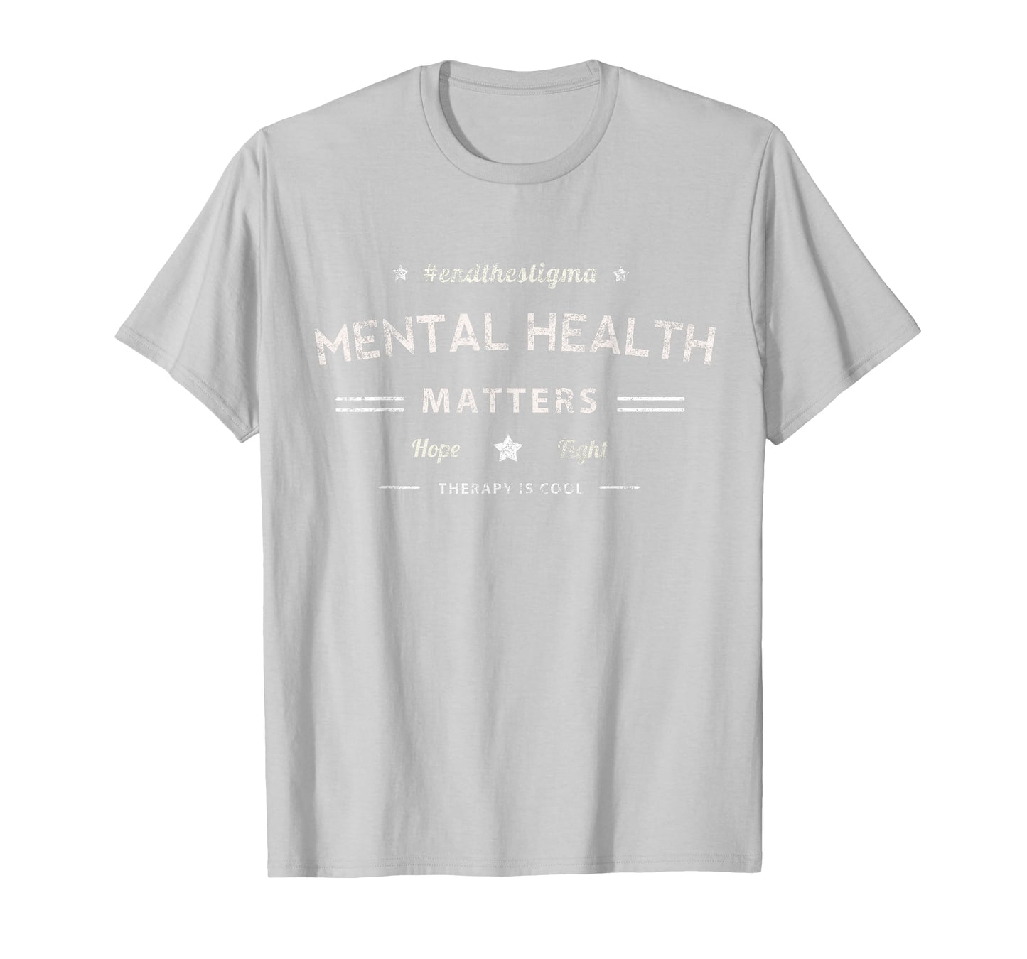 Vintage MENTAL HEALTH MATTERS Hope & Fight Therapy Cool Yoga T-Shirt