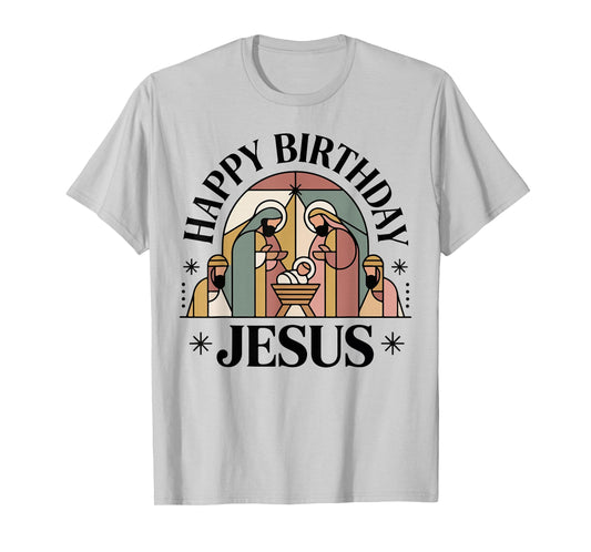 Happy Birthday Jesus Christmas Christian Outfit Toddler Girl T-Shirt