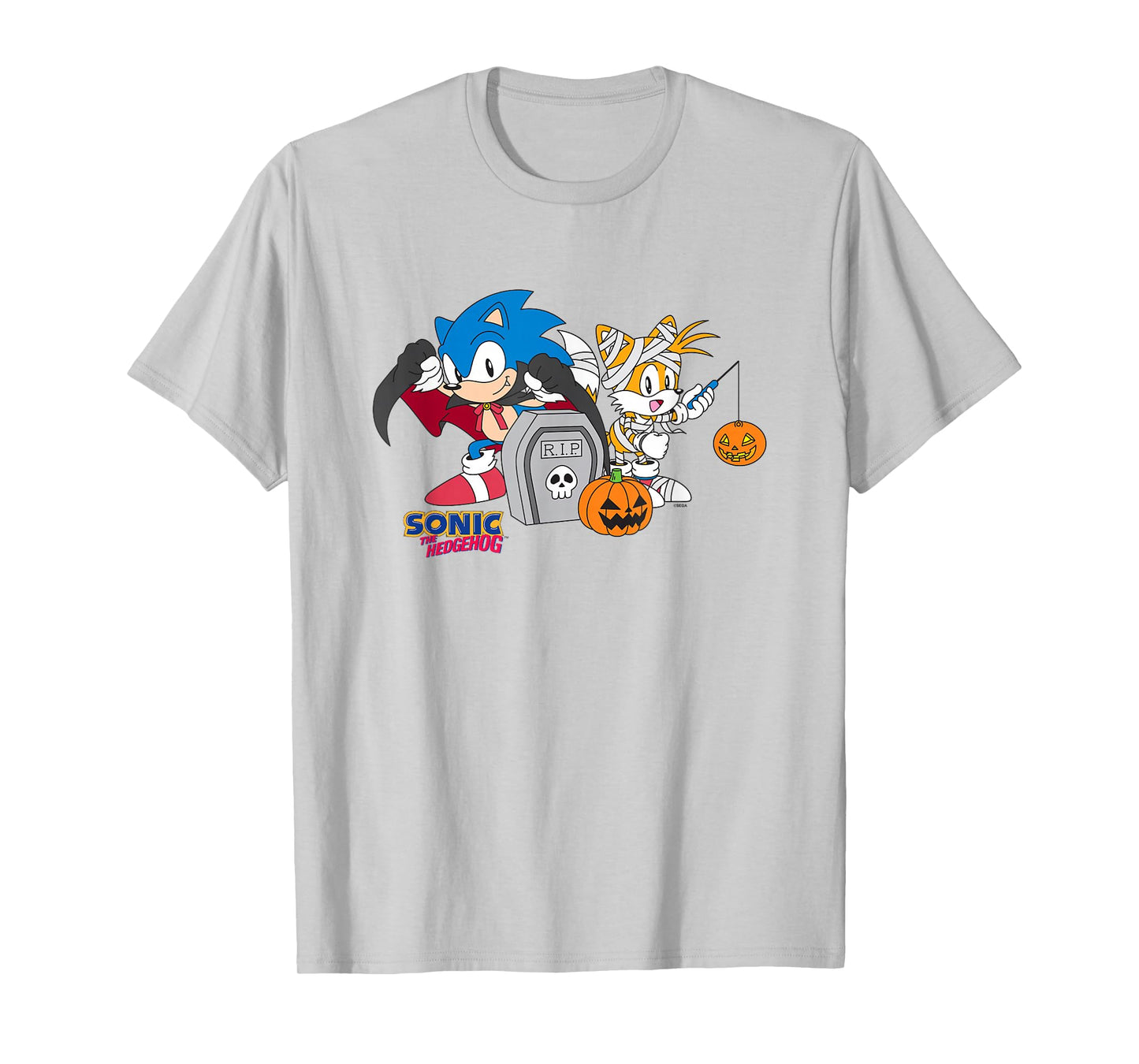 Sonic The Hedgehog Halloween Creepy Sonic And Tails Logo T-Shirt