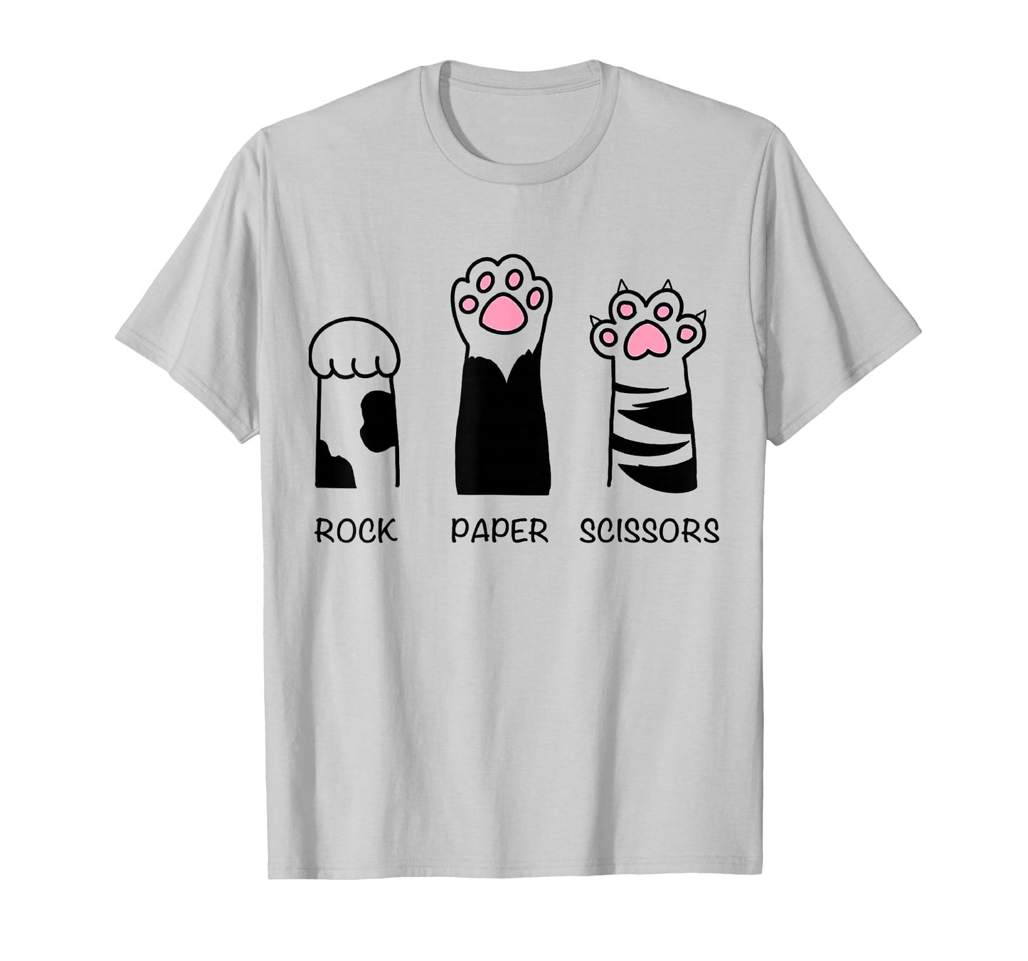 Rock Paper Scissors Cat Paws Cute Kitten Lover Cat T-Shirt