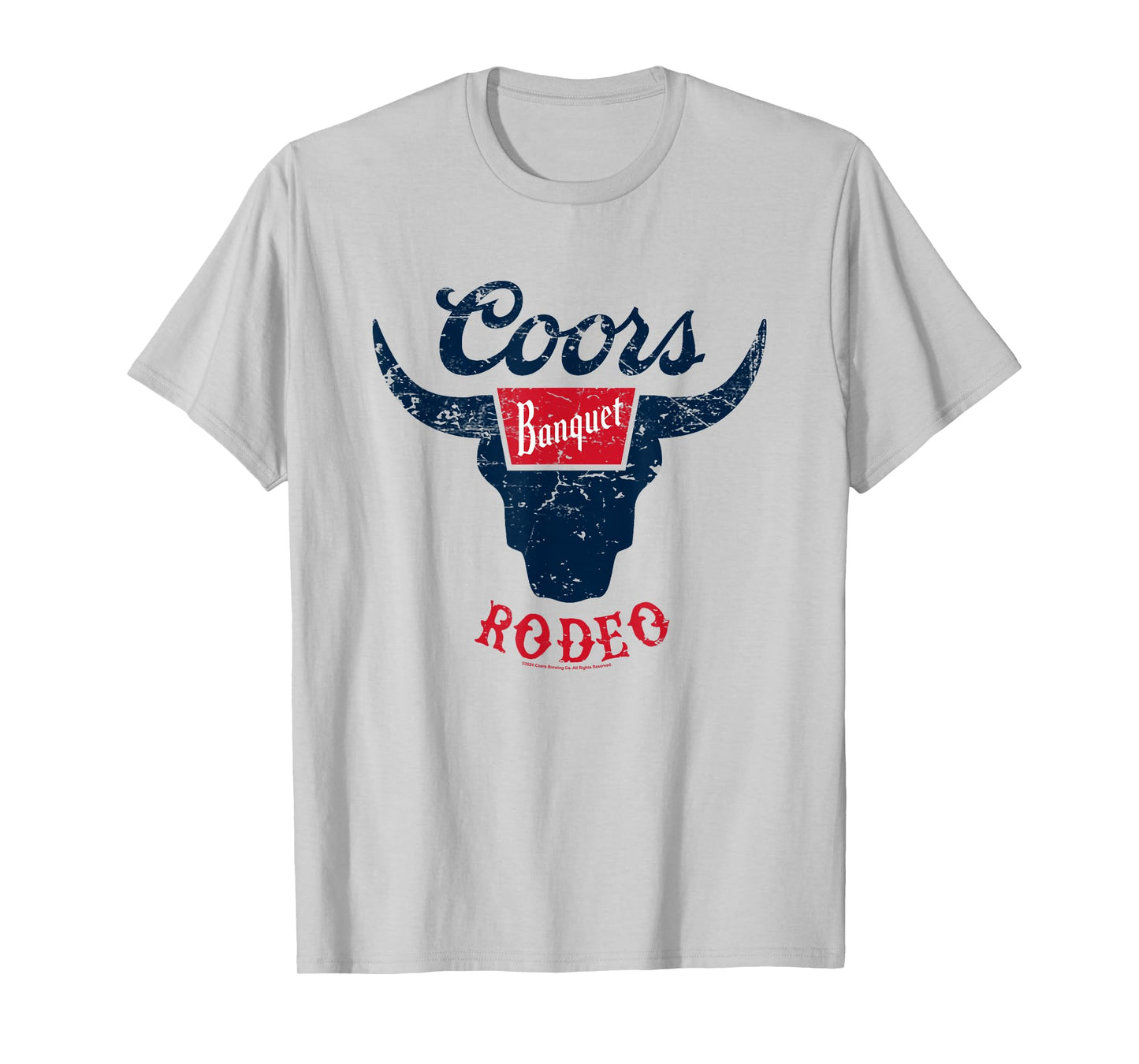 Coors Banquet Rodeo Distressed Bull Horns Badge T-Shirt