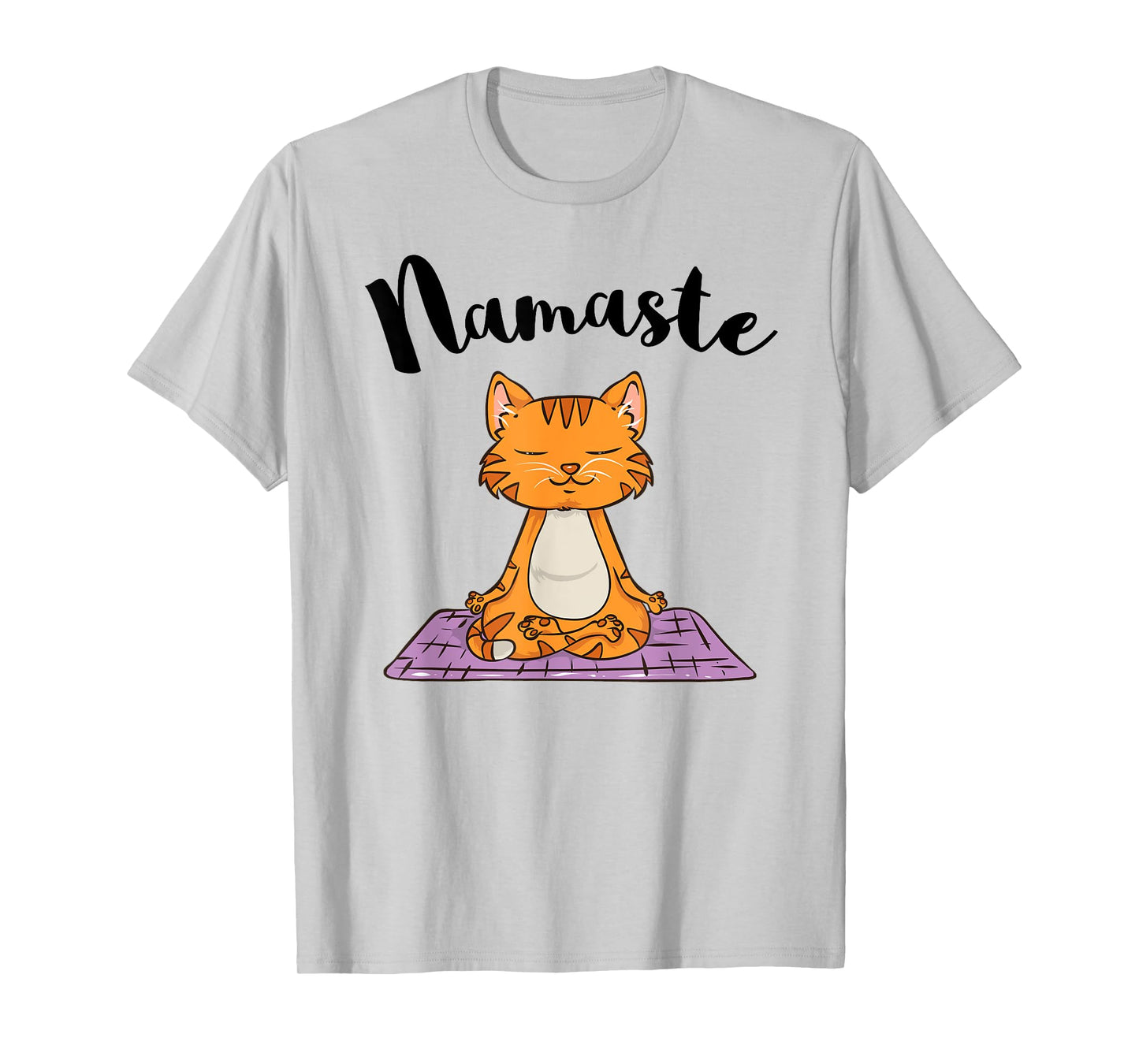Cat Yoga Namaste Shirt Women Girls Kitten Yoga T-Shirt