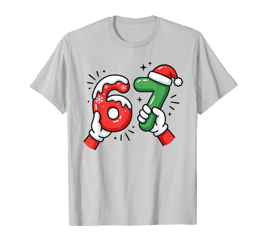 67 Six Seven Funny Christmas 6 7 Meme Xmas Men Women Kids T-Shirt