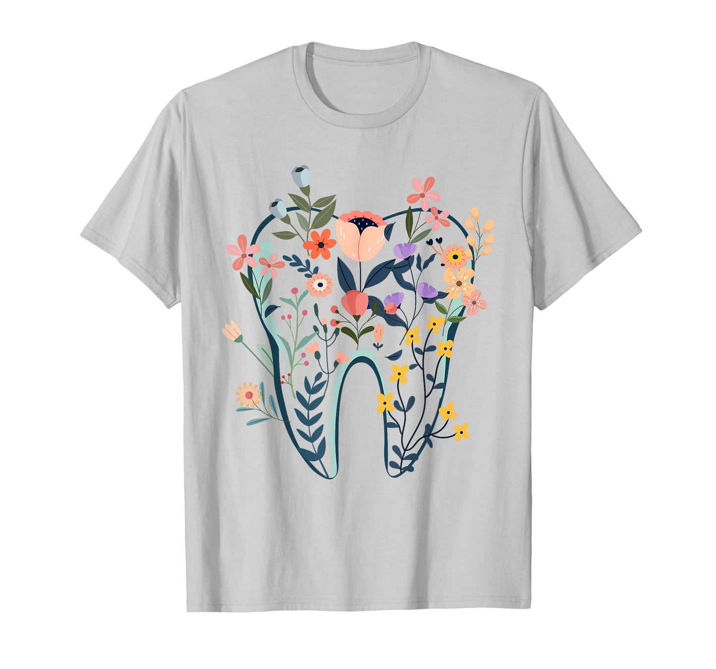 Floral Tooth, Boho Flower Dental Student Dental Assistant T-Shirt