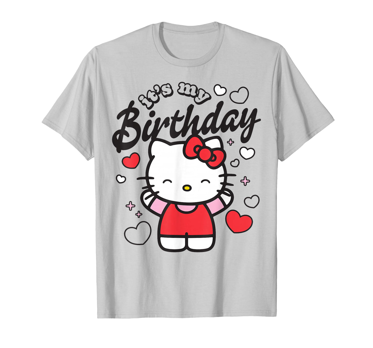 Hello Kitty It's My Birthday Hello Kitty Happy Cheer Hearts T-Shirt