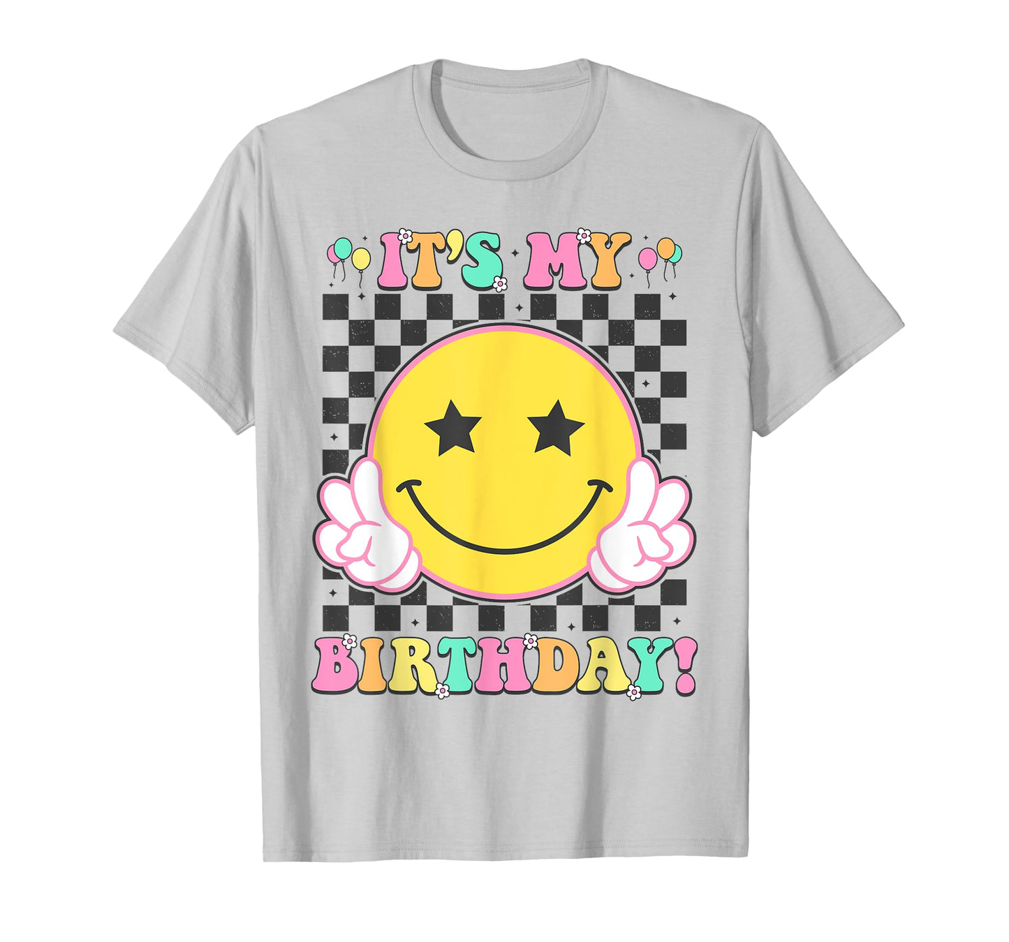 It's My Birthday Girls Women Teens Kids Groovy Bday Flower T-Shirt