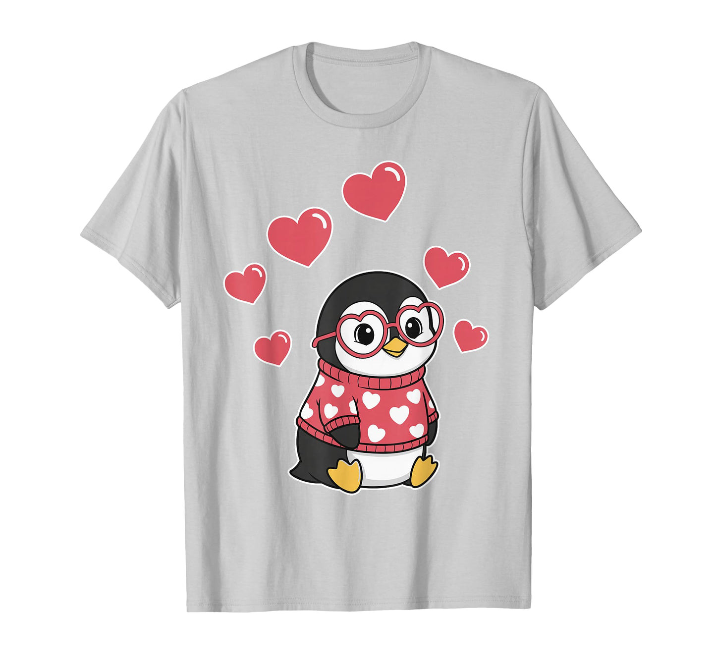 Kawaii Penguin with Hearts Funny Penguin Lover for Girls T-Shirt