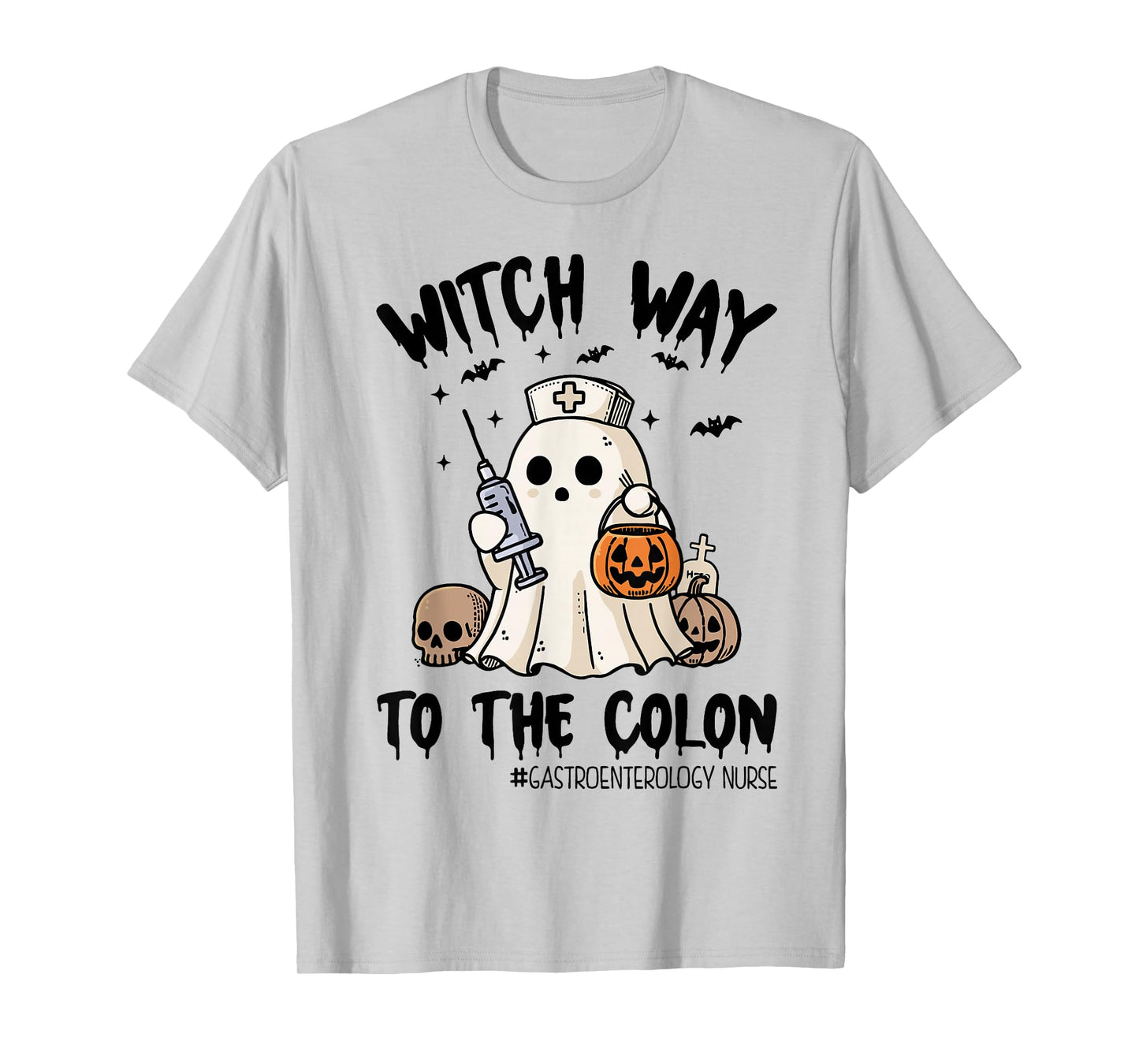 Gastroenterology Nurse Halloween Endo Nurse Ghost Endoscopy T-Shirt