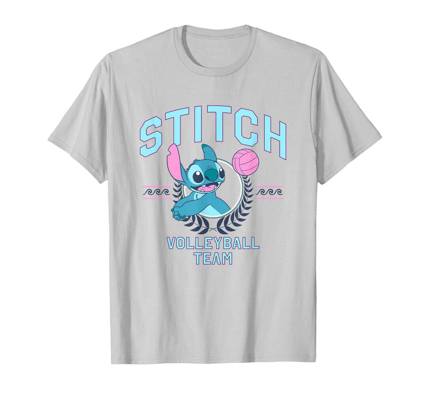 Disney Lilo & Stitch Volleyball Team Cute Stitch Chest Logo T-Shirt