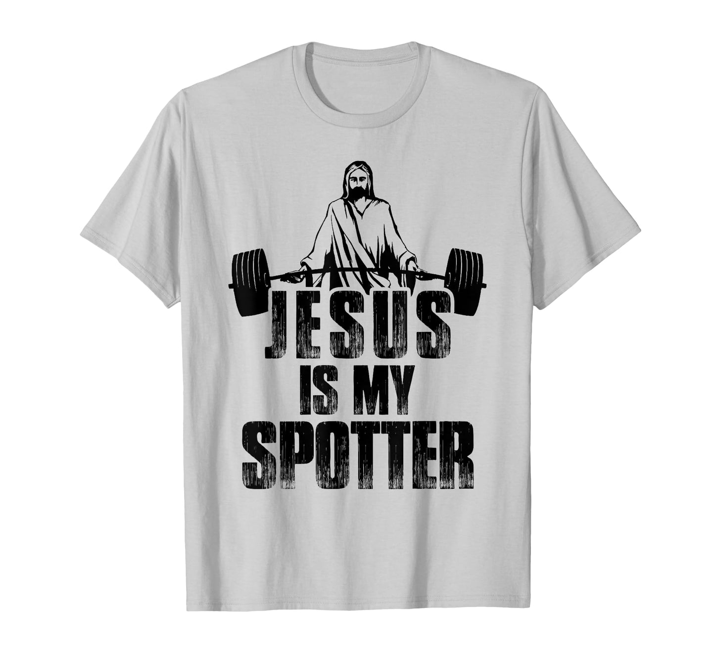 Christian Shirt Funny Gym Jesus Is My Spotter Gift T-Shirt
