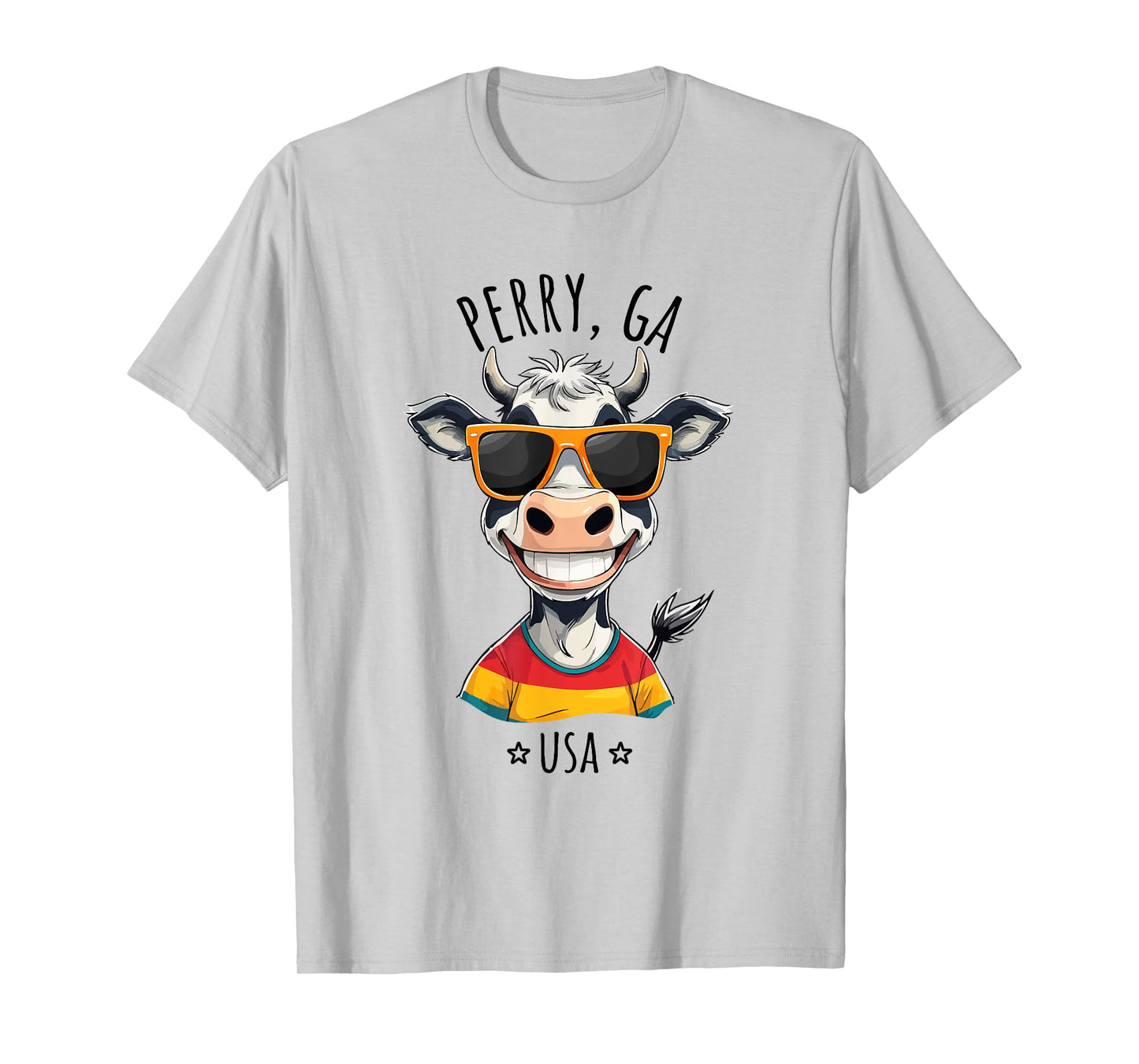 Perry GA USA Funny Cow Cartoon Design T-Shirt