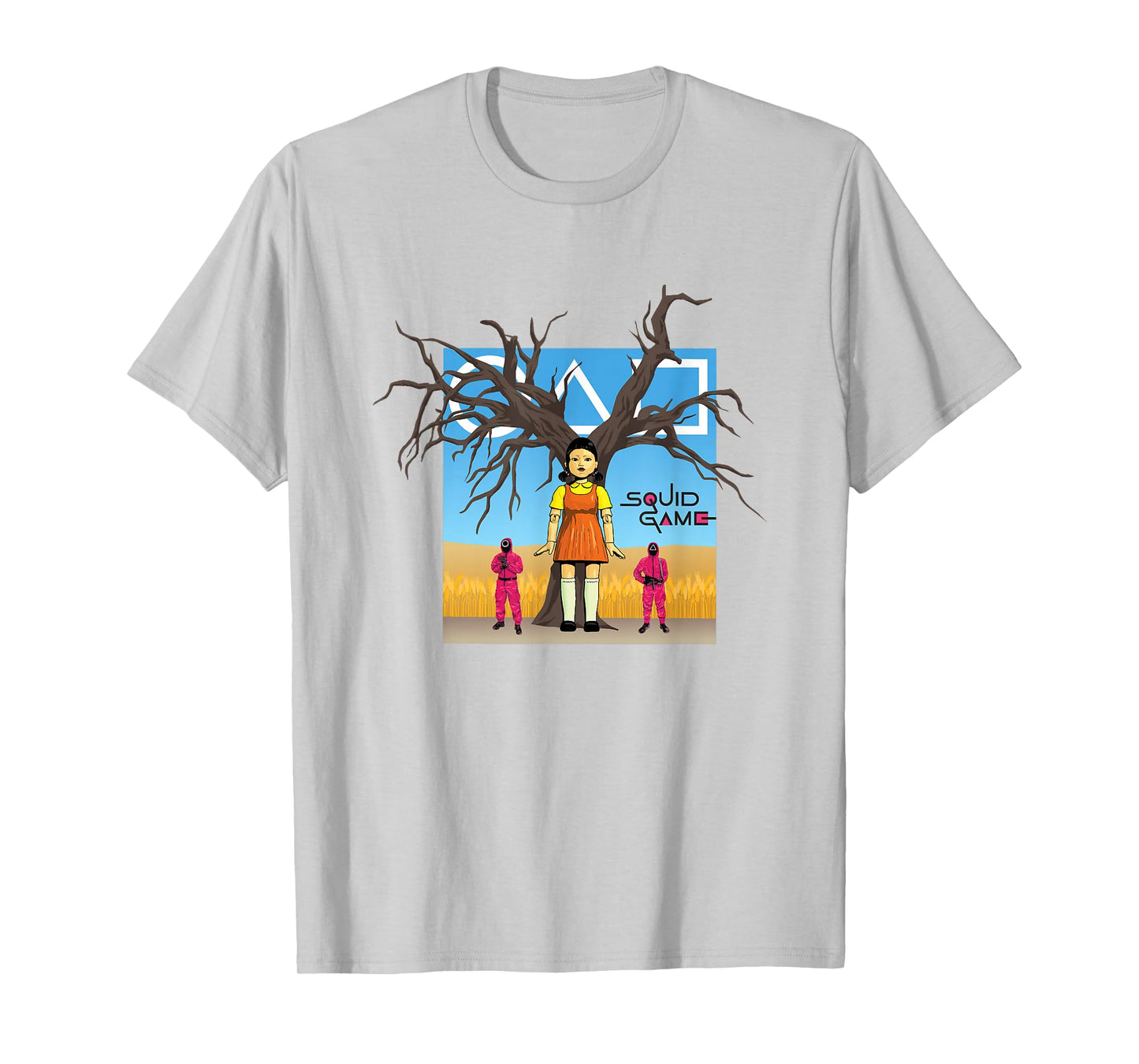 Squid Game 2 Doll & Guards In Red Light Green Light Field T-Shirt