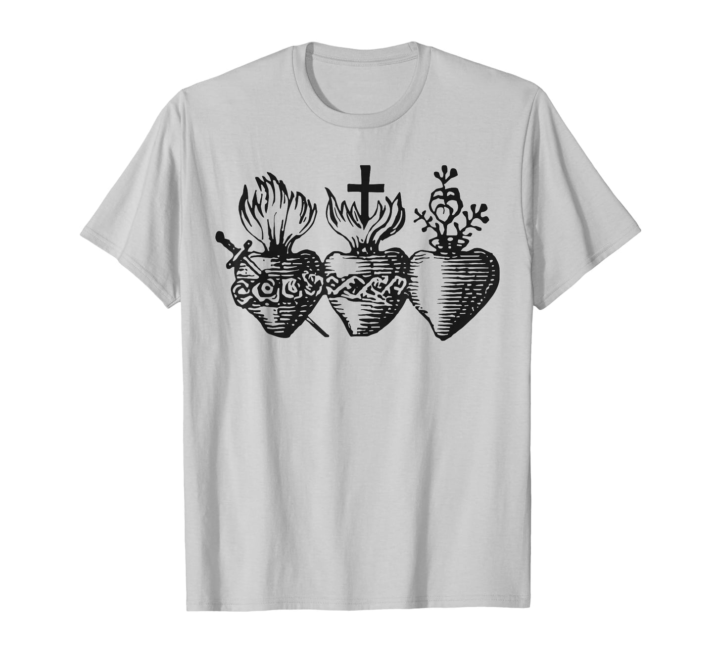 Three Hearts of The Holy Sacred Heart of Jesus Mary Joseph T-Shirt