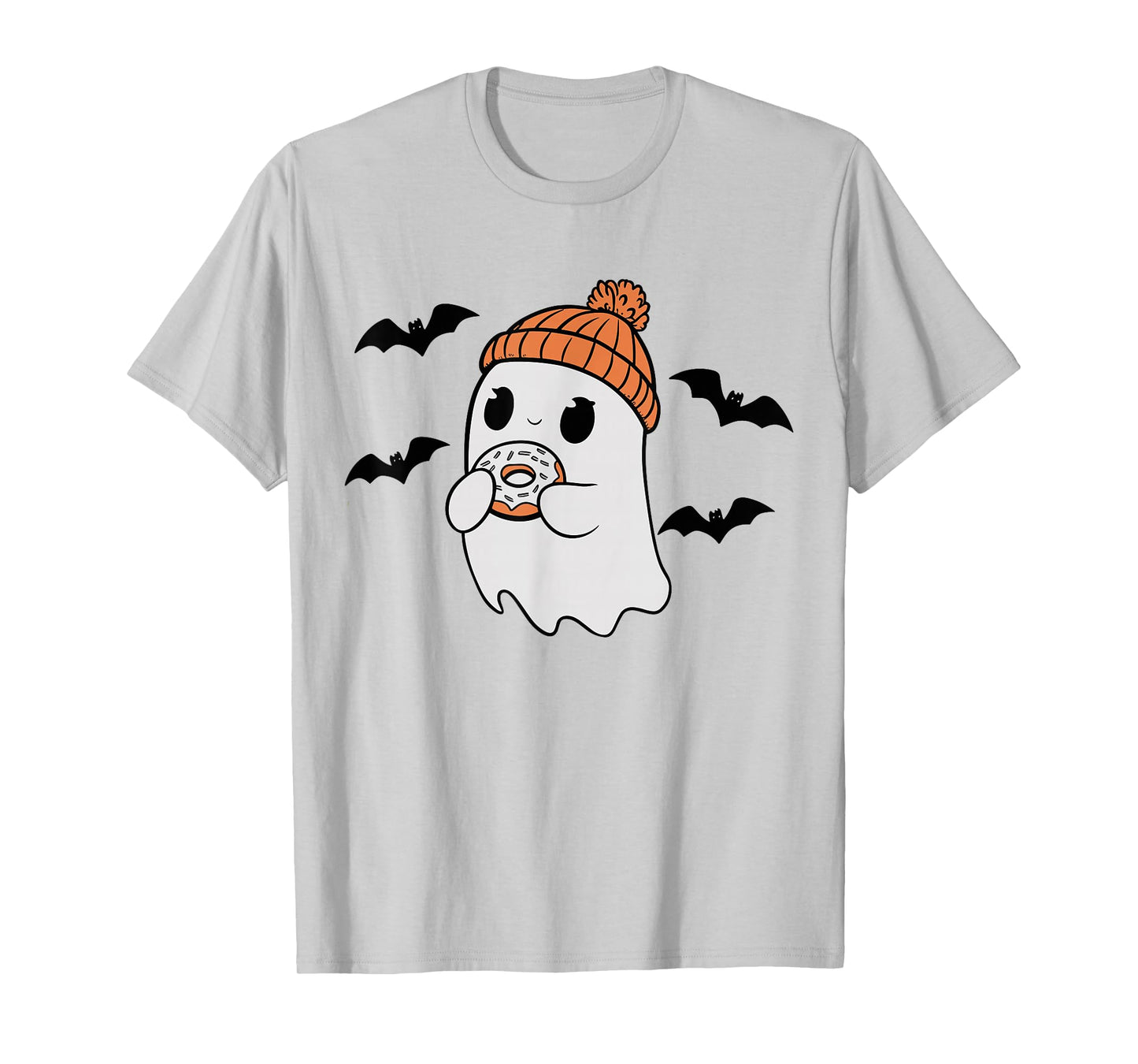 Cute Ghost Eating Donut Lovers Spooky Halloween Food Costume T-Shirt