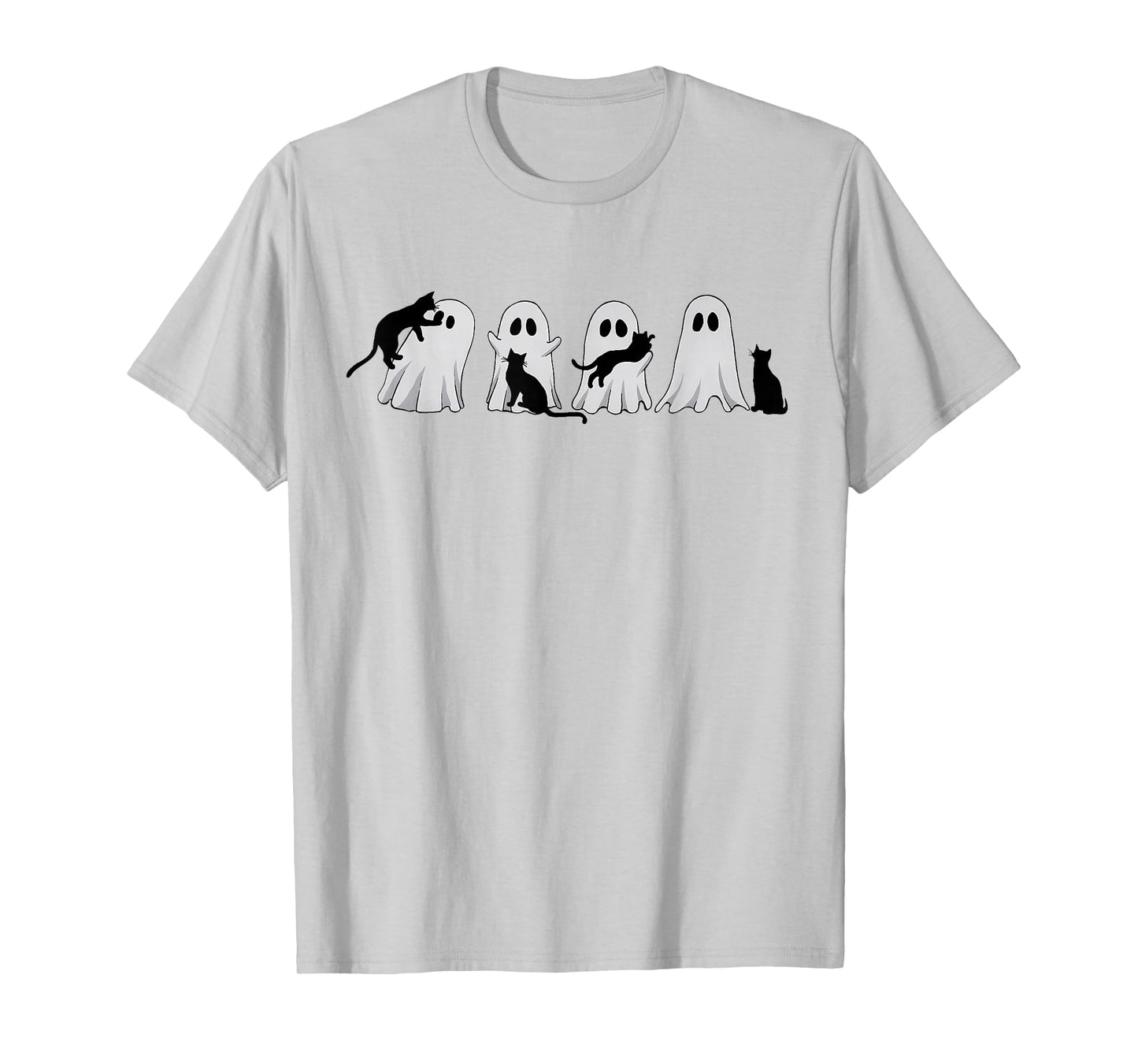 Cute Ghost Cat Halloween Outfit Costumes Cat Lover Spooky T-Shirt