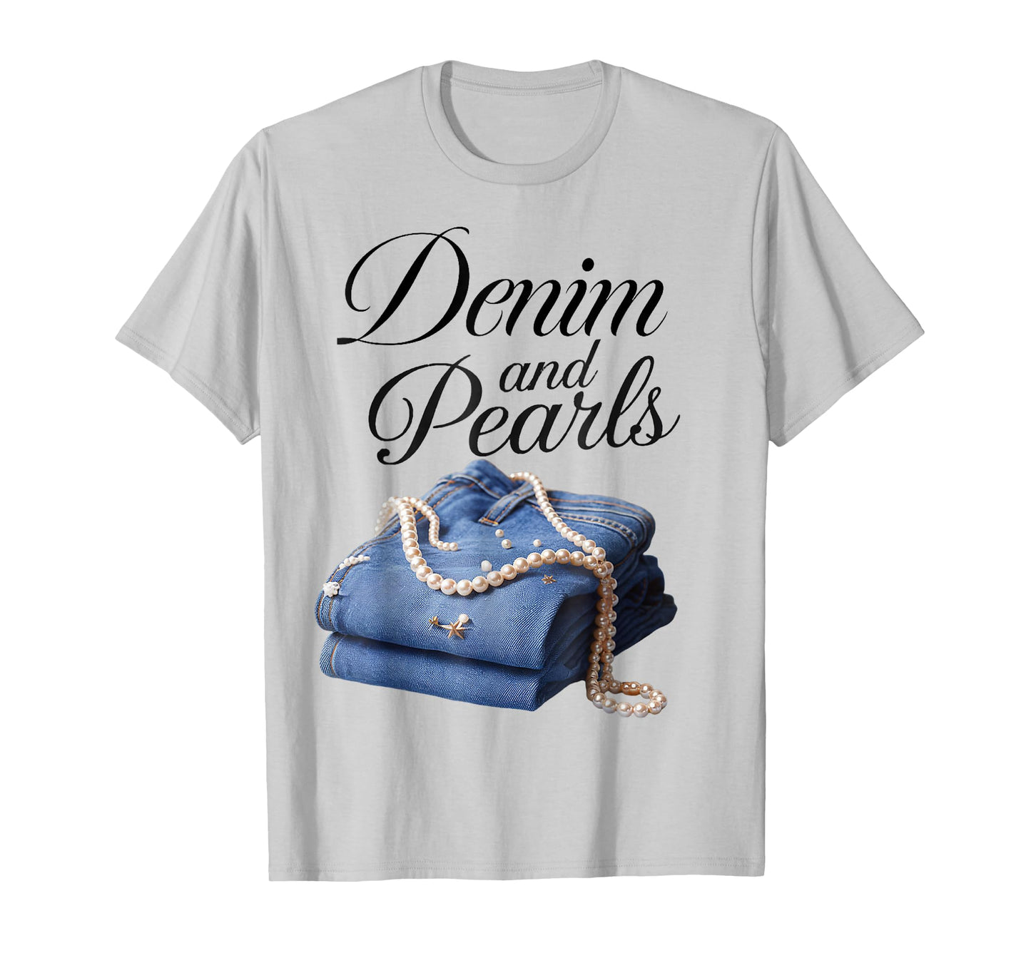 Denim and Pearls for Ladies 2025 Denim With Pearls Jeans T-Shirt