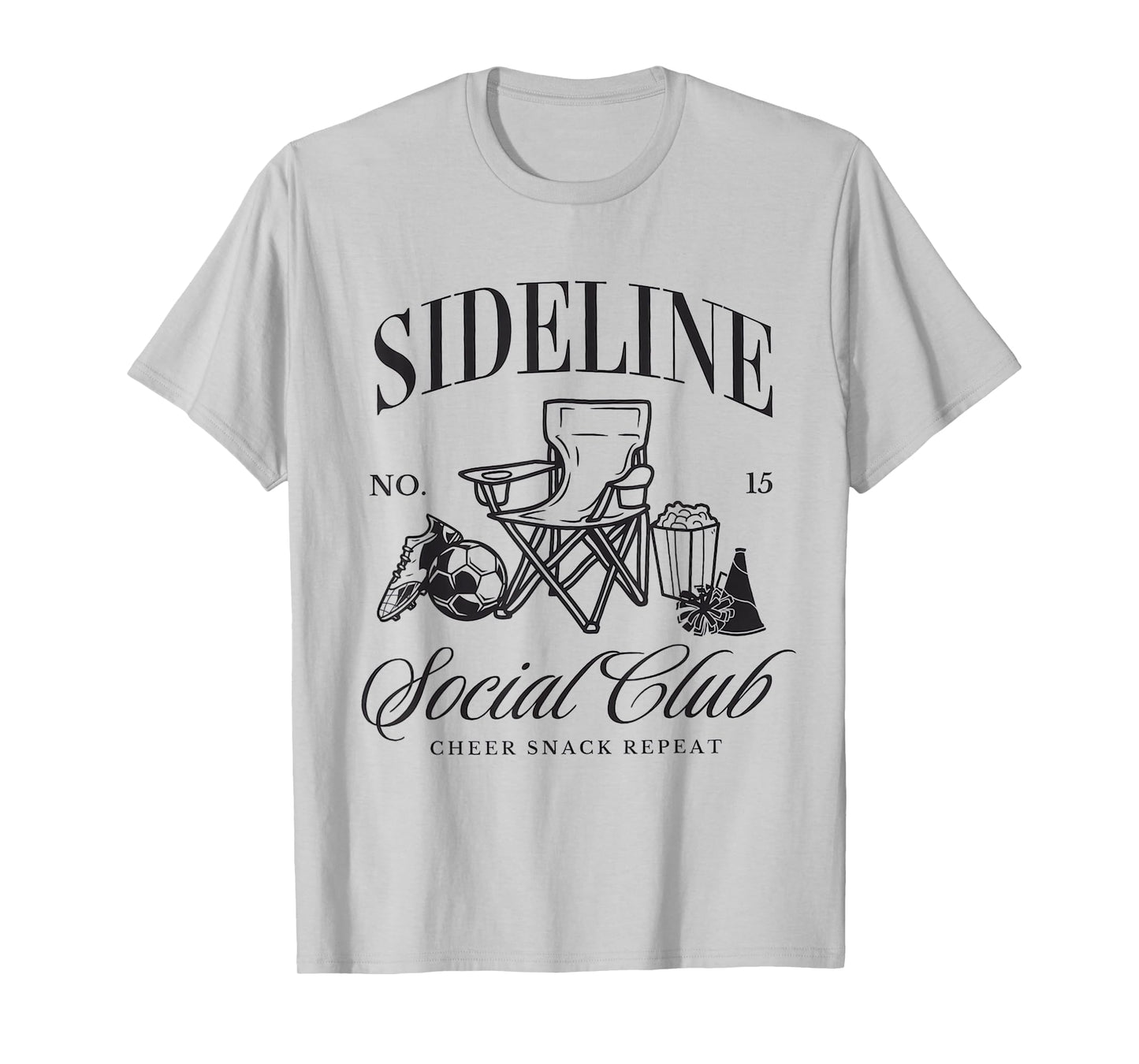 Women Sideline Social Club Soccer Mom Game Day Mothers Day T-Shirt