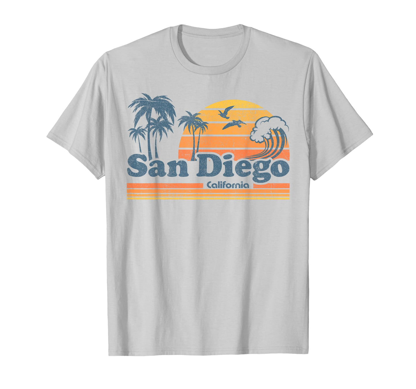 San Diego California Beach Vacation Cute Vintage Cali Retro T-Shirt for Men Women Girls Kids