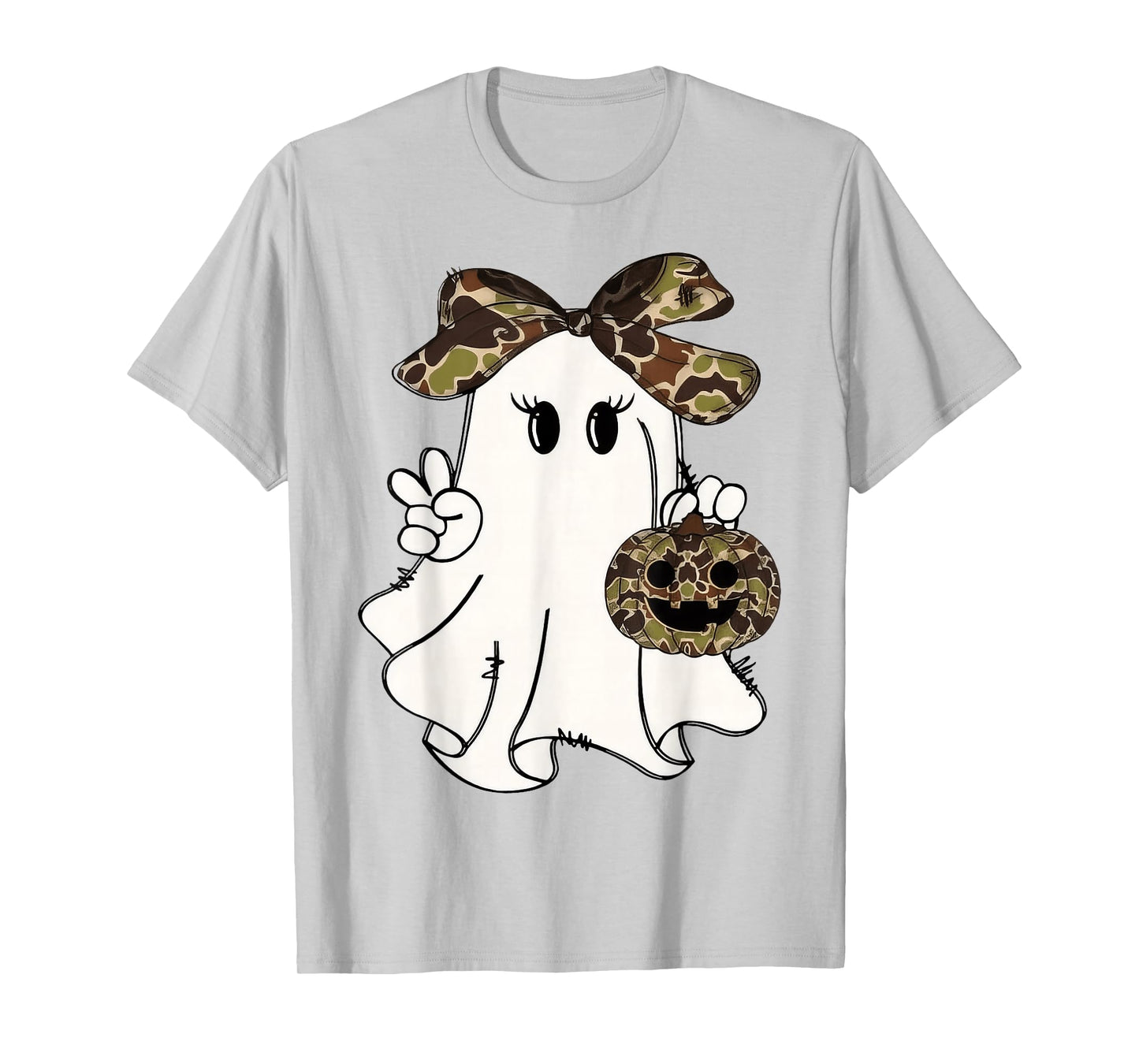 Funny Halloween Camouflage Camo Ghost Hello Hunting Season T-Shirt