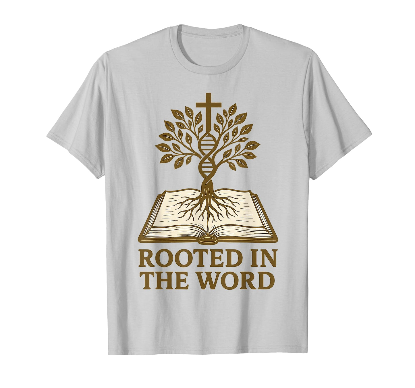 Christian Rooted in The Word Bible Tree DNA T-Shirt